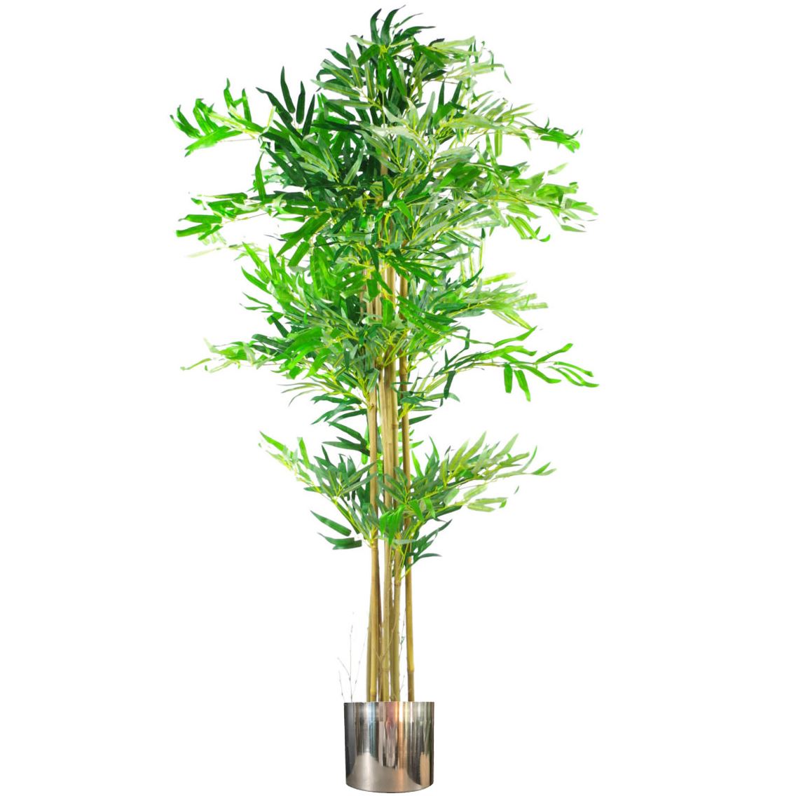 150cm Realistic Artificial Bamboo Tree with Silver Metal Planter