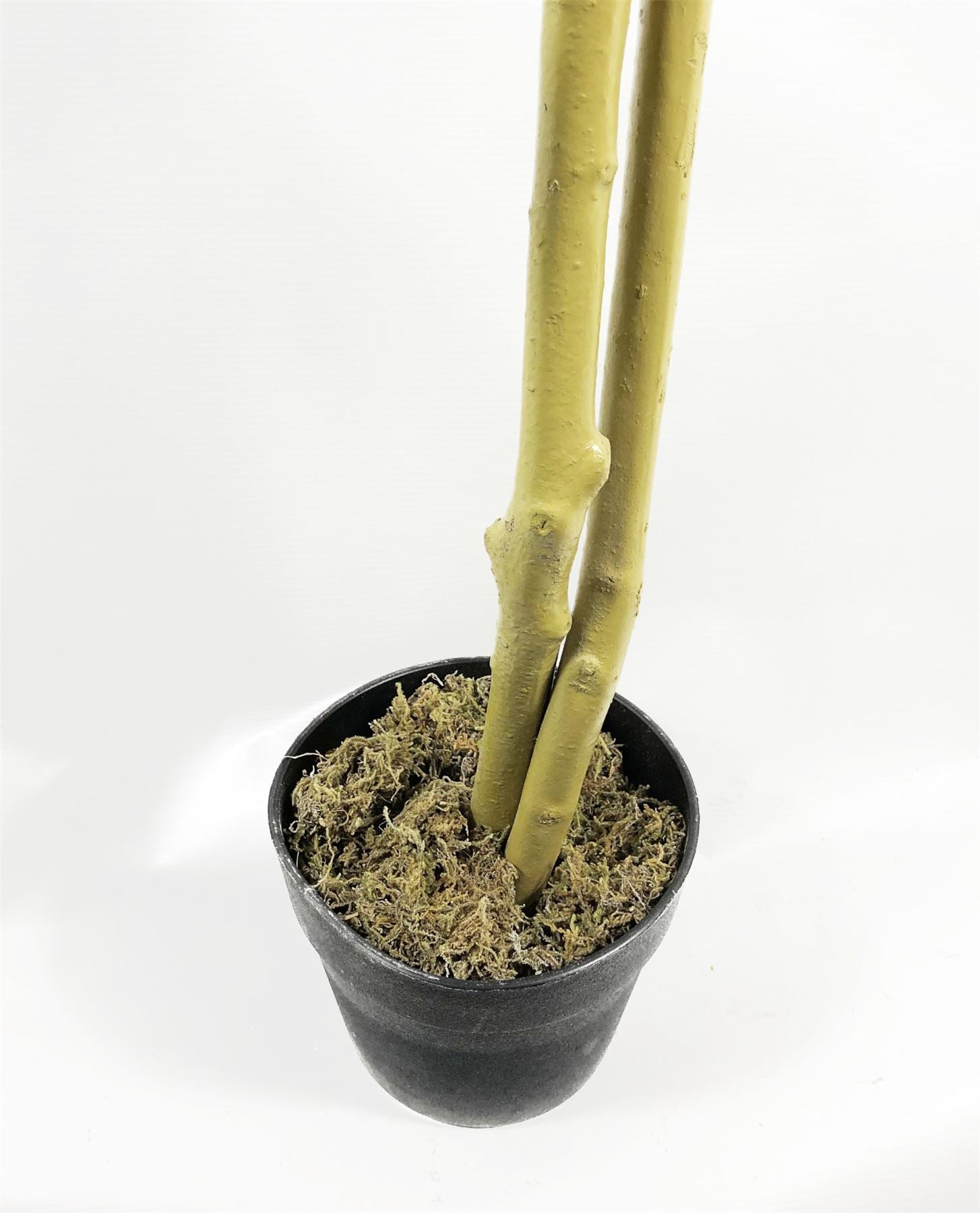 Leaf 120cm Artificial Red and Green Capensia Style Tree with Real Wood Trunk and Weighted Yellow-Finish Pot