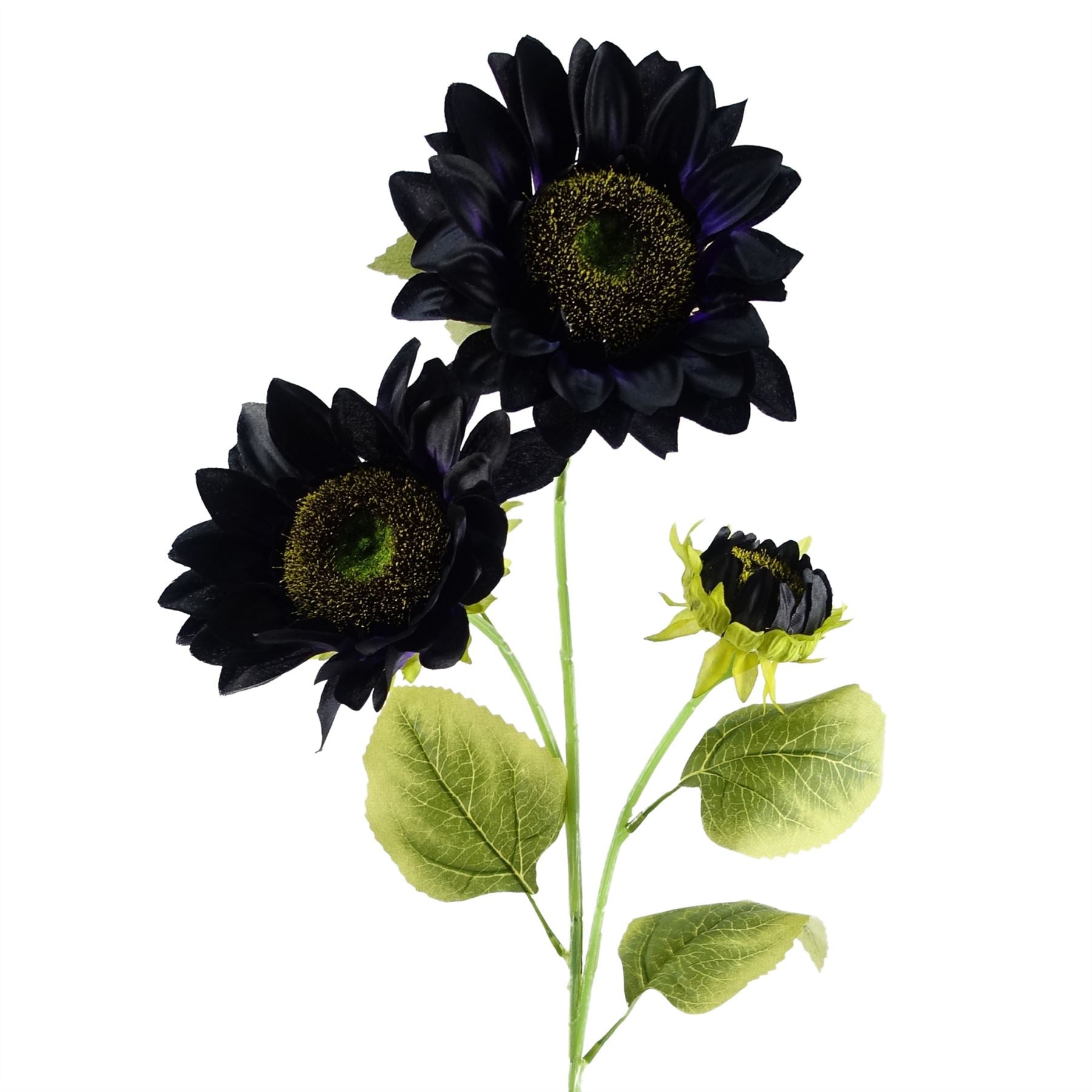Leaf 100cm Purple Artificial Sunflower Arrangement with Smoke Grey Diamond Tall Glass Vase