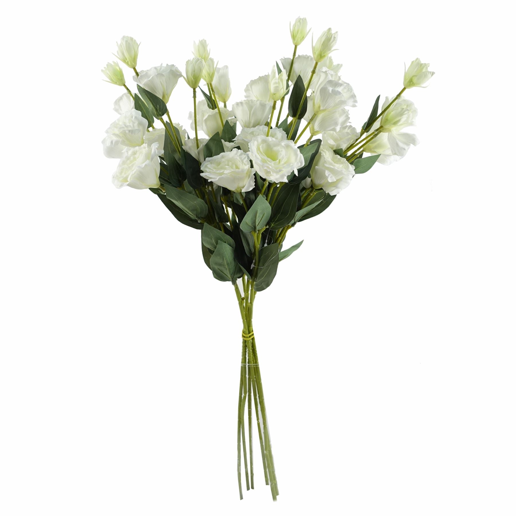 Leaf Pack of 6 White Artificial Wild Rose Stems, 80cm, 36 Flowers