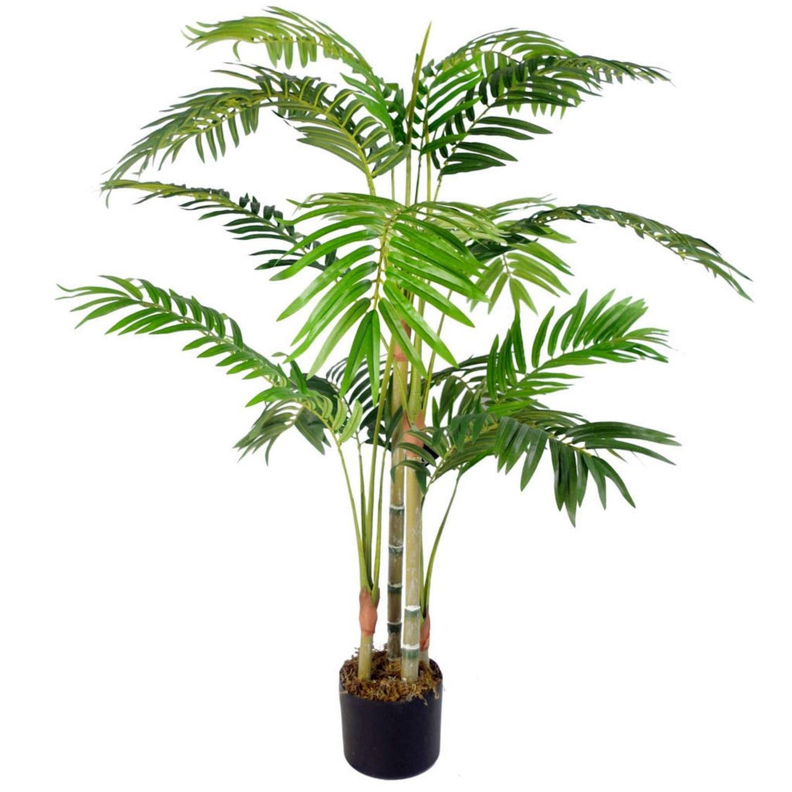 Leaf Design UK 120cm Artificial Areca Palm Tree with Moss Covered Pot