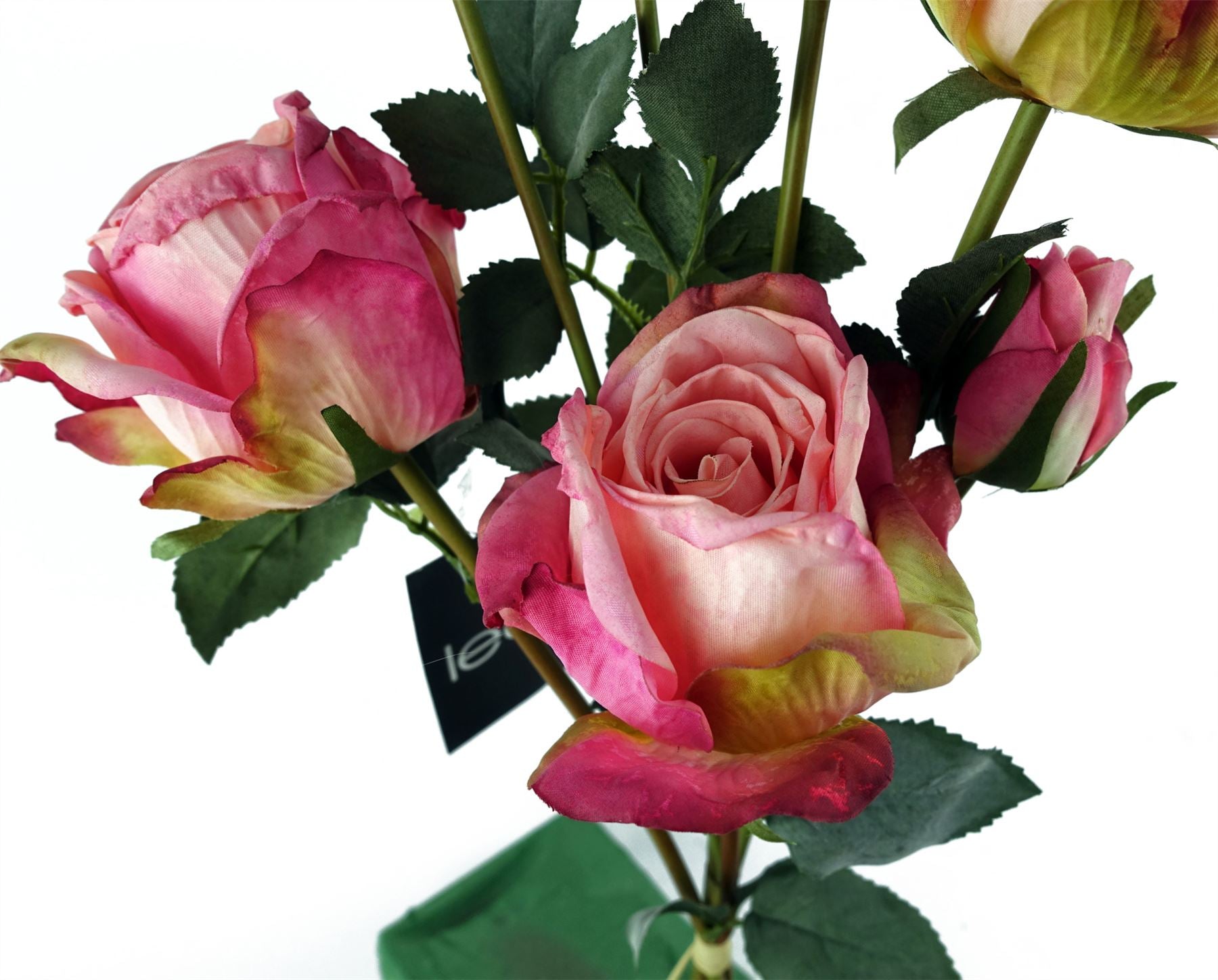 6 x 60cm Pink Rose Artificial Flower Sprays, 24 Flowers, 18 Buds