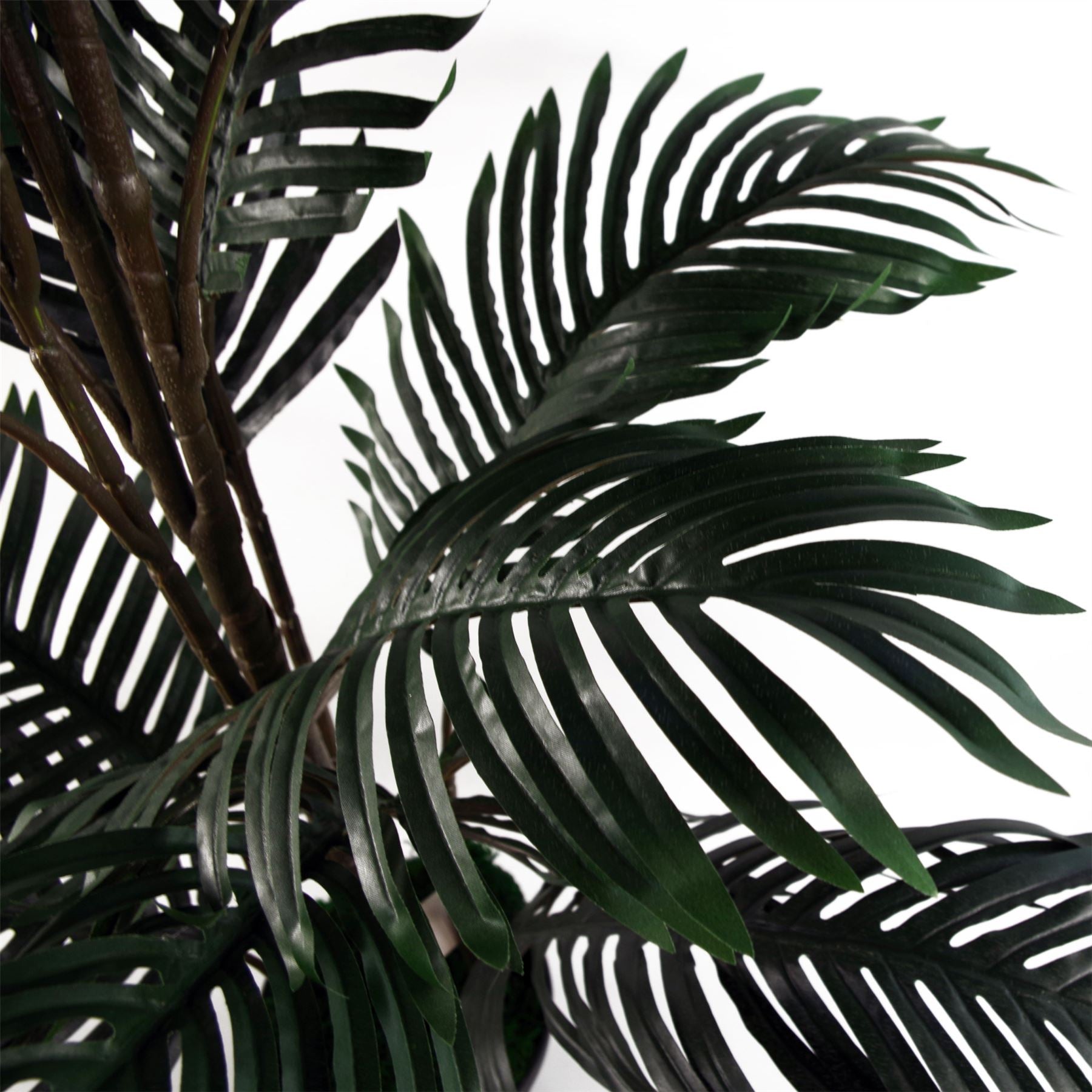 Leaf 140cm Large Bushy Artificial Palm Tree in Plain Plastic Pot