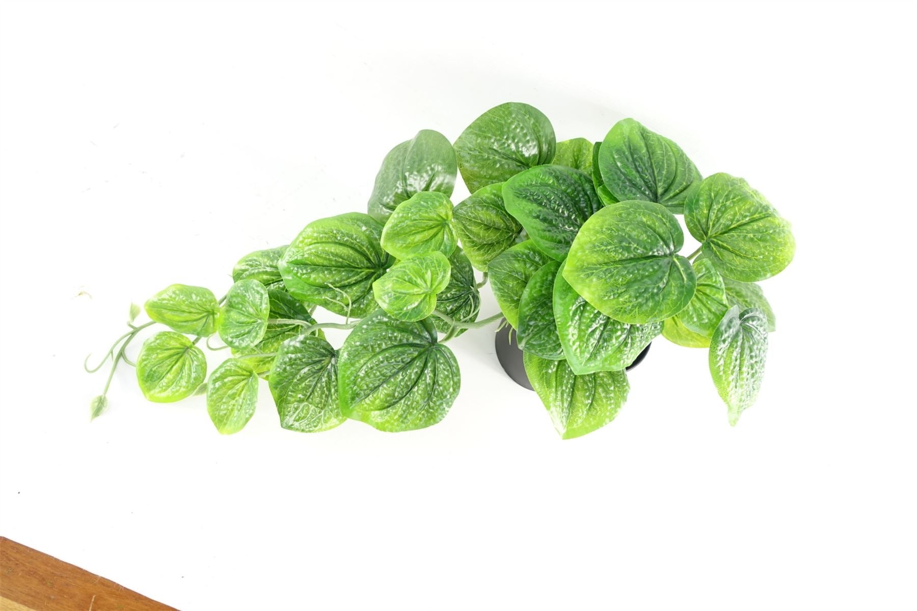 Leaf 35cm Artificial Trailing Green Potted Pothos Plant in Black Plastic Pot