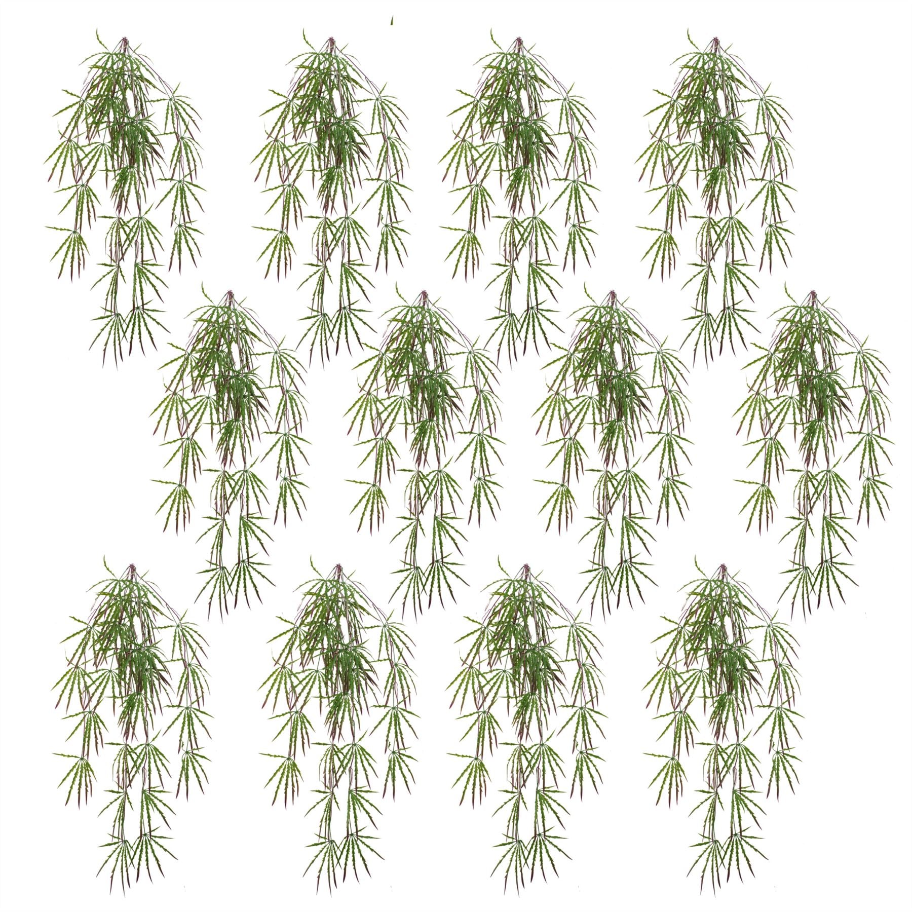 Pack of 12 Artificial Hanging Acer Plants, 100cm Long