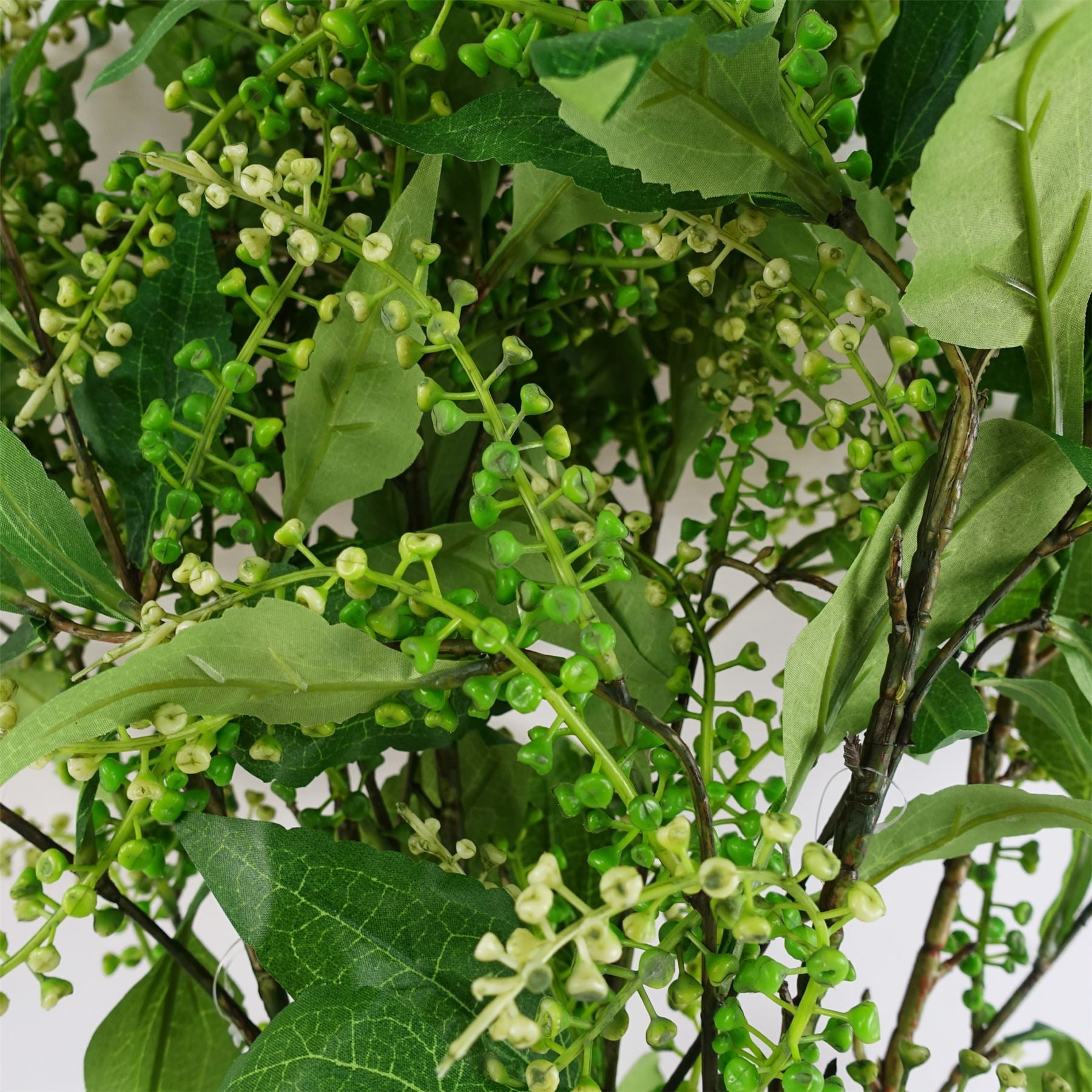 Pack of 6 Artificial Green Foliage Stems with Silk Leaves, 85cm Tall