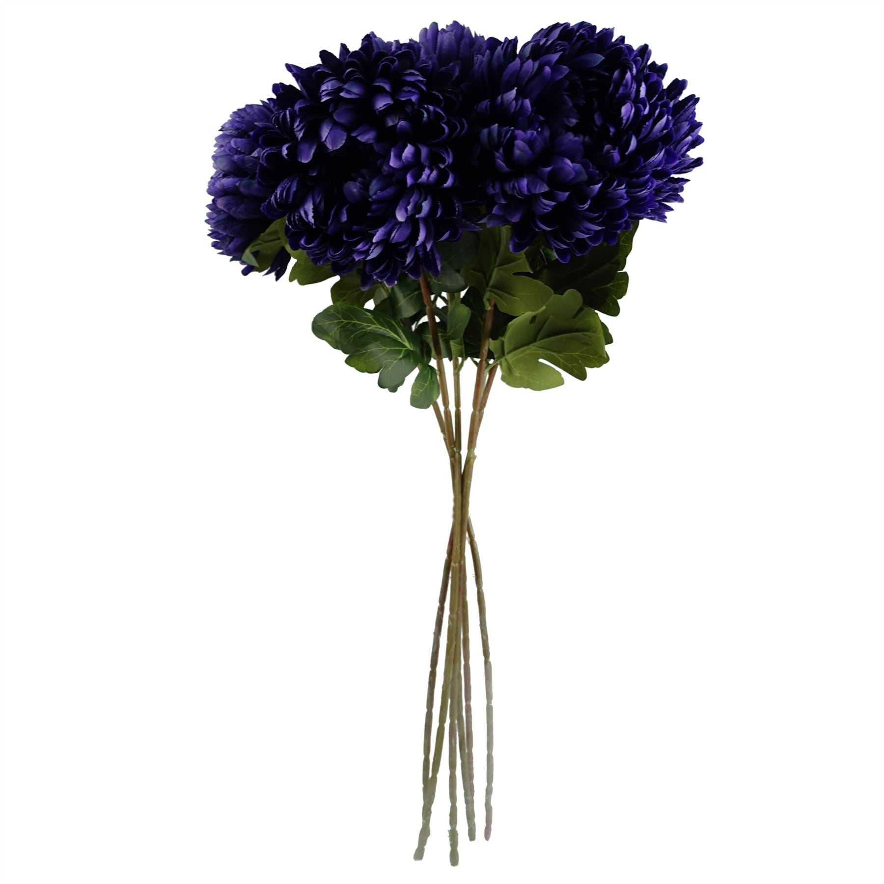 Leaf 75cm Extra Large Purple Silk Reflex Chrysanthemum Stem
