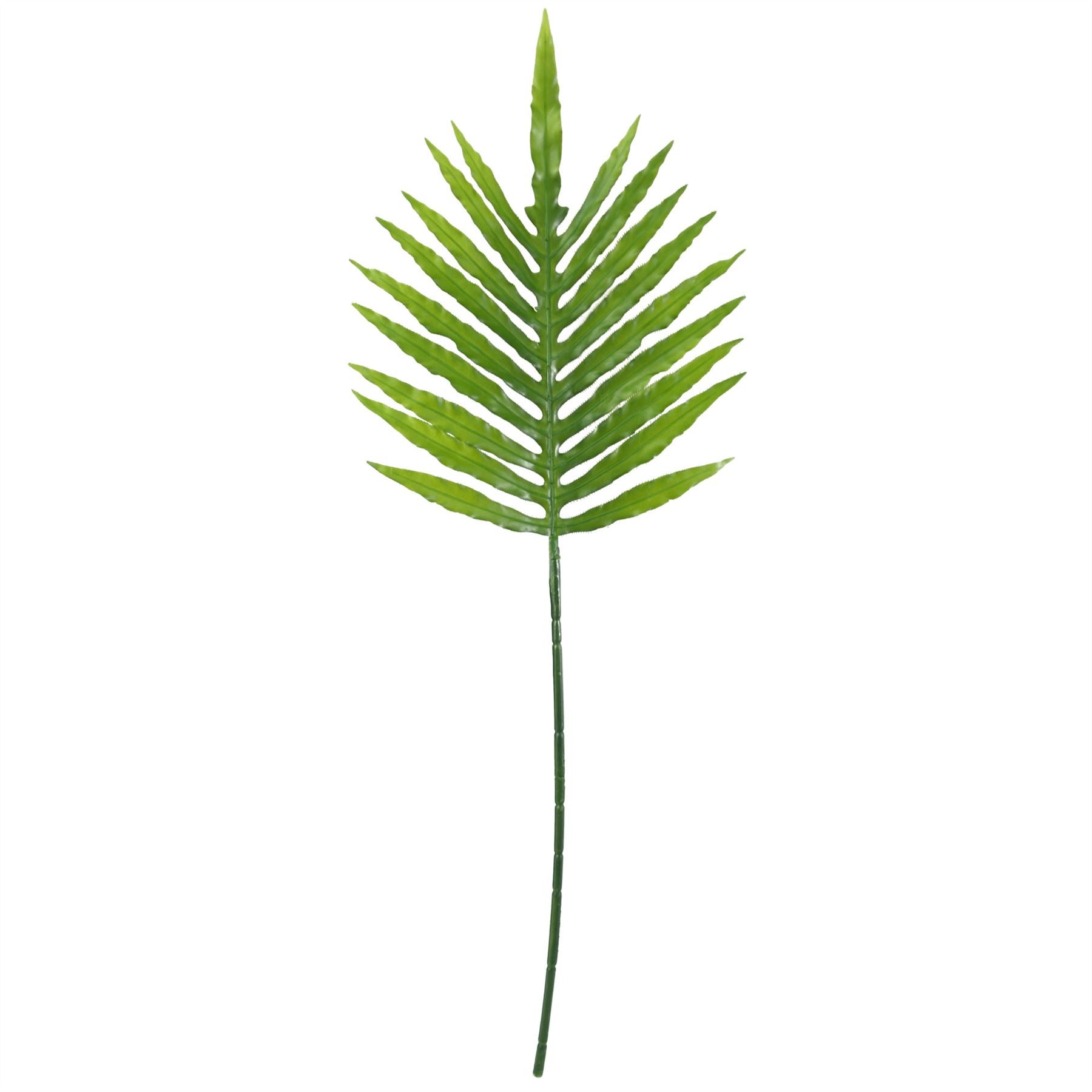Leaf Artificial Tropical Palm Leaves with 40cm Grey Smoke Bottle Glass Vase, 80cm Display