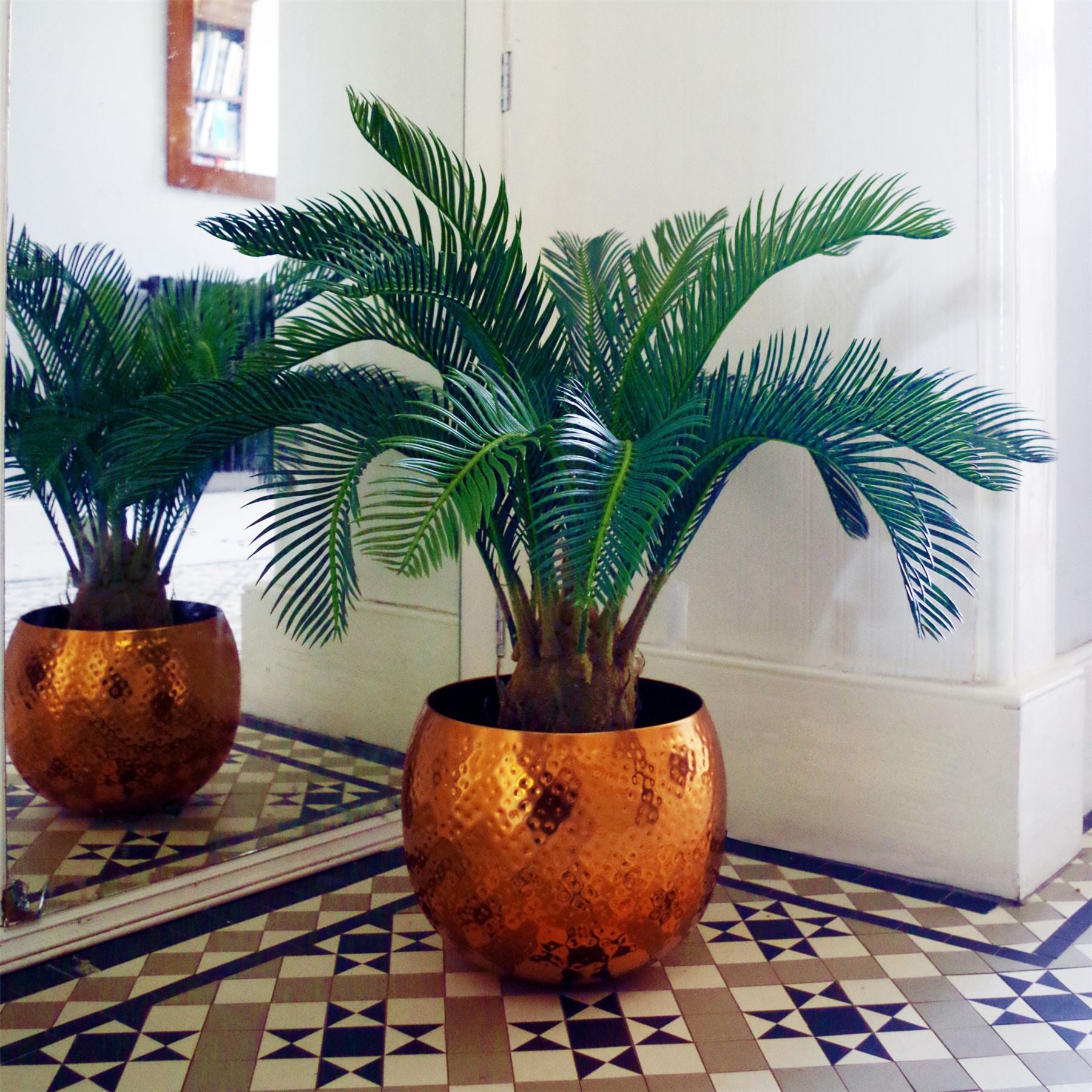 80cm Artificial Cycas Palm Tropical Tree in Black Plastic Pot