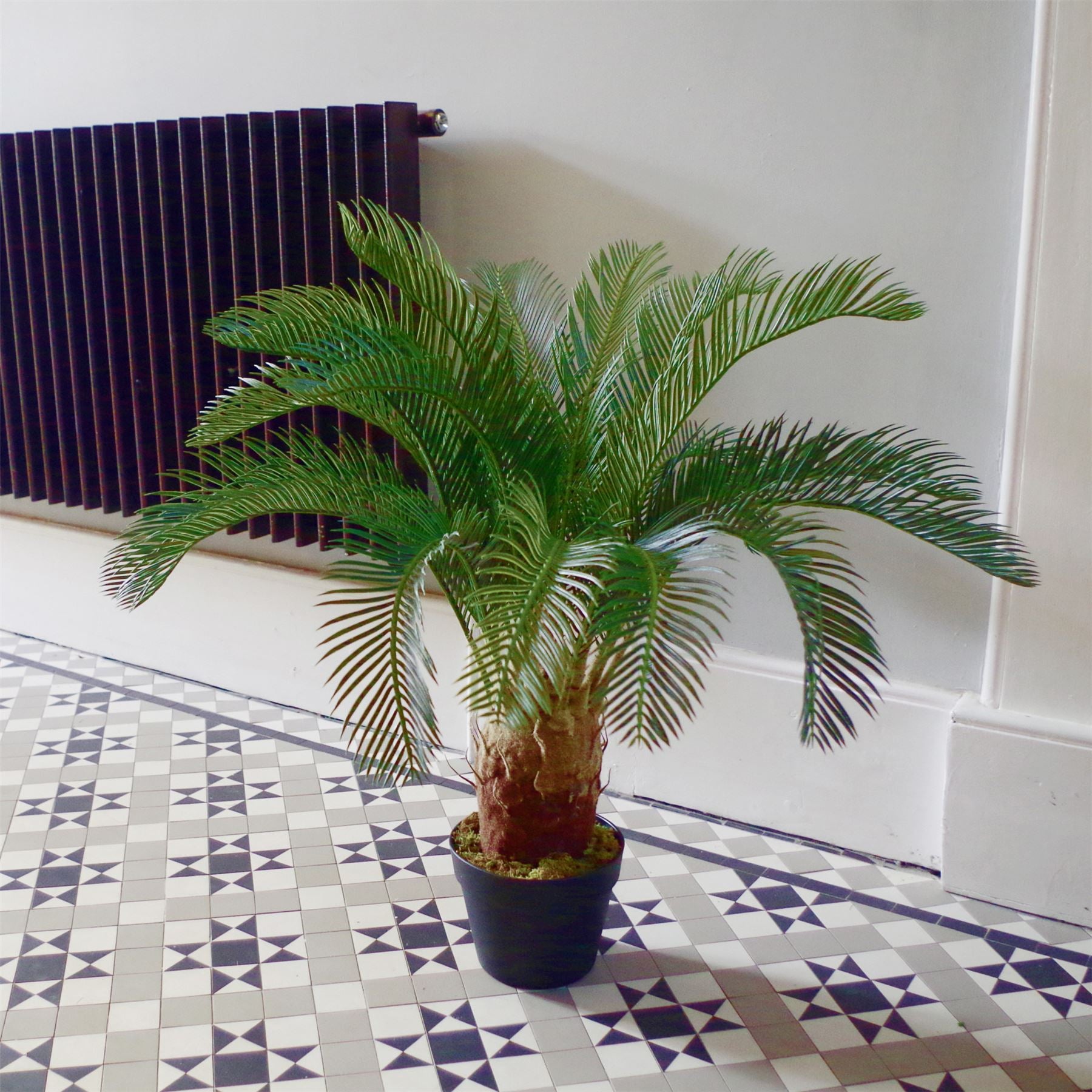 80cm Artificial Cycas Palm Tropical Tree in Black Plastic Pot