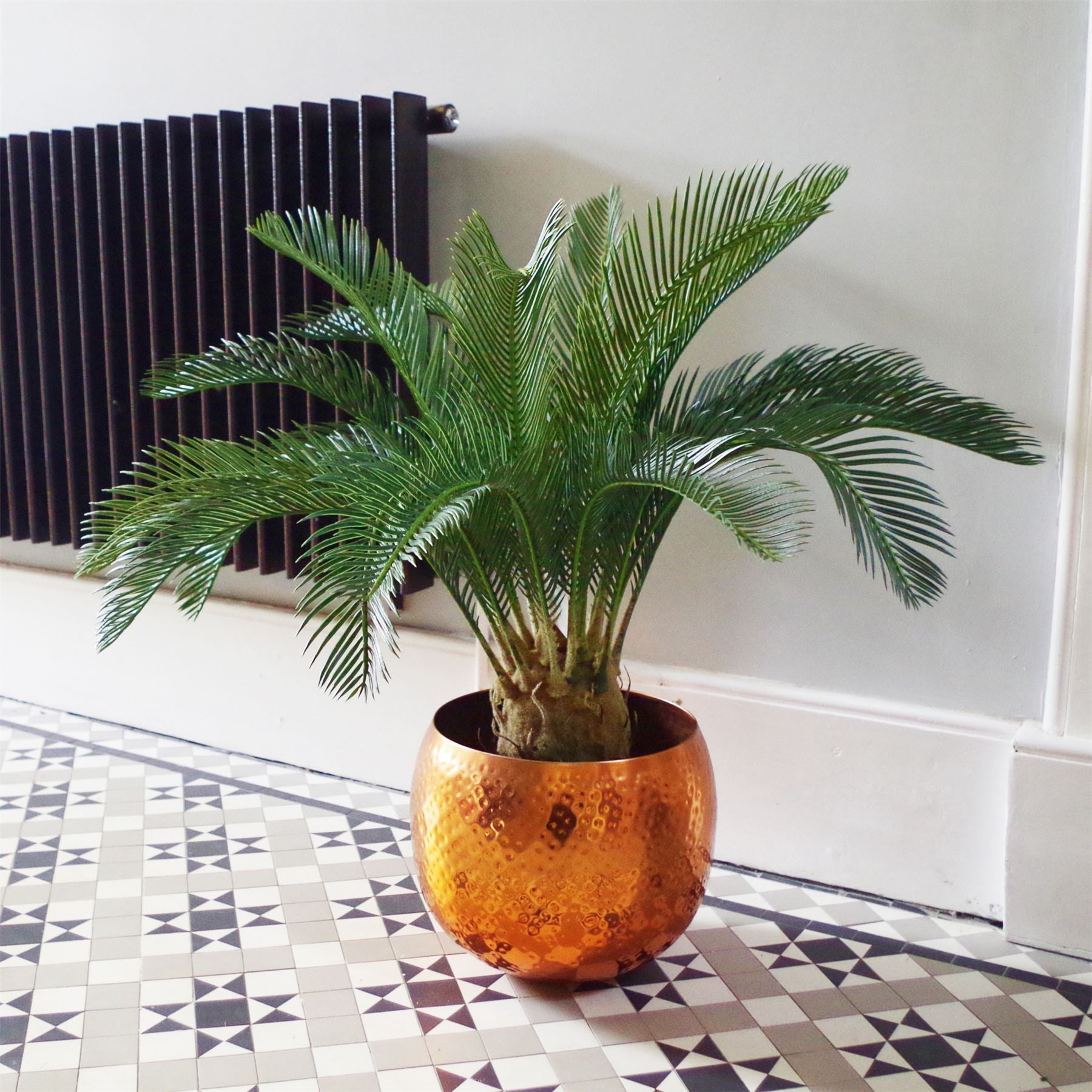 80cm Artificial Cycas Palm Tropical Tree in Black Plastic Pot