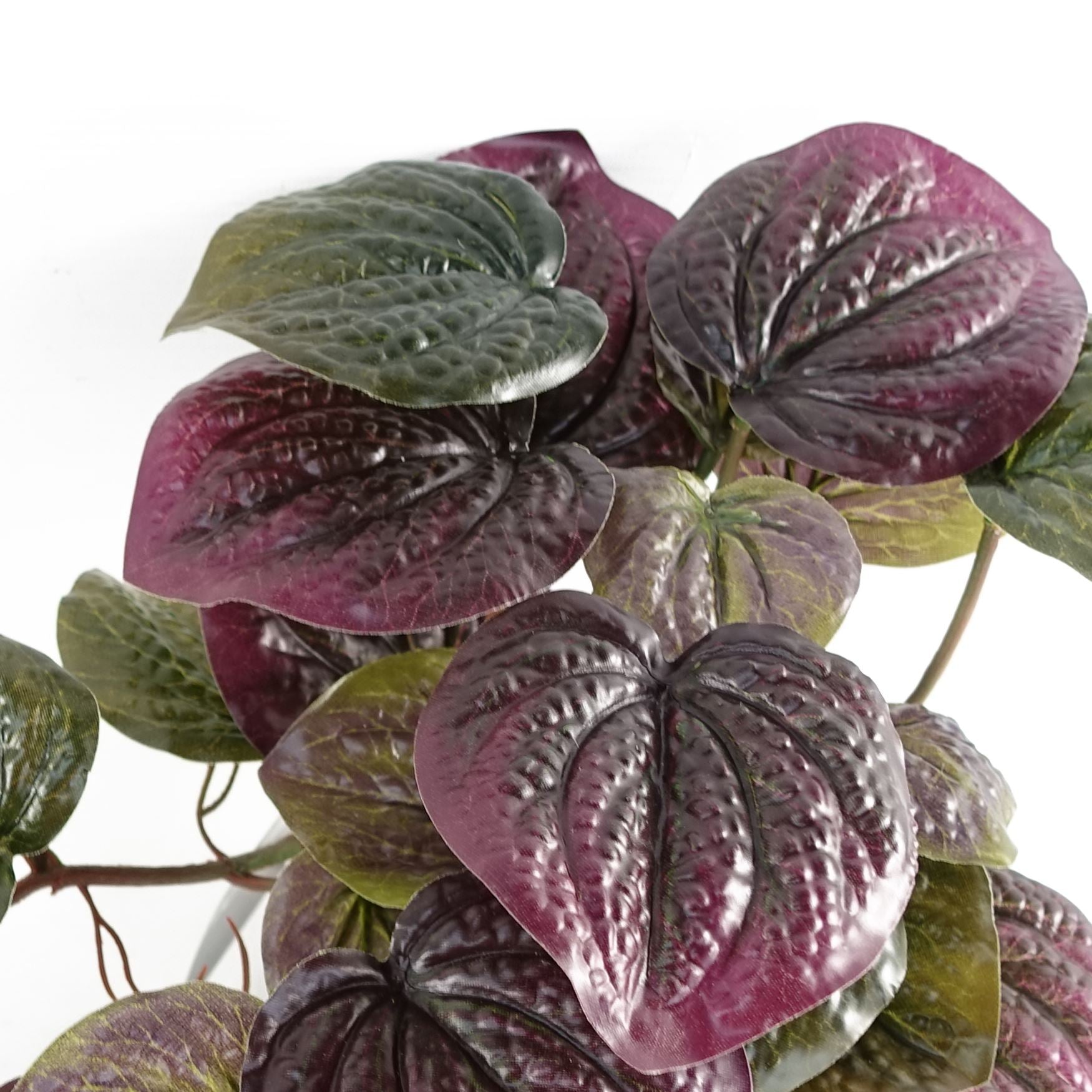 Leaf 35cm Artificial Trailing Purple Potted Pothos Plant in Black Plastic Pot