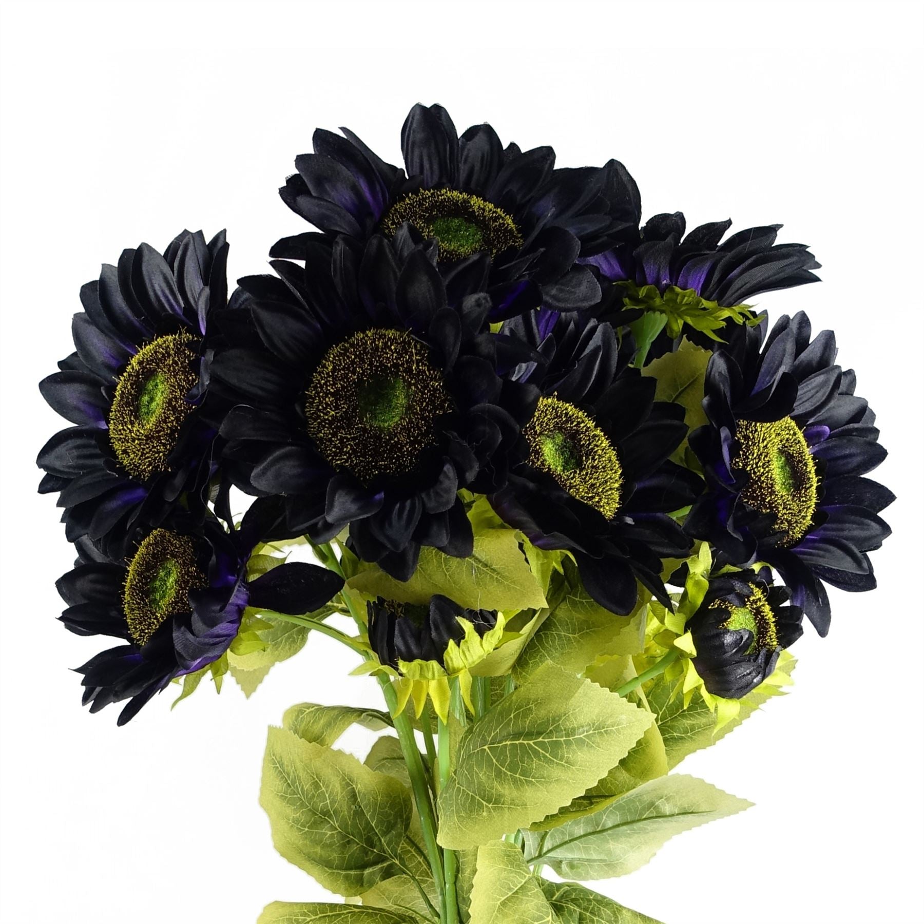 Pack of 6 Purple Artificial Sunflowers, 88cm, 3 Heads Each