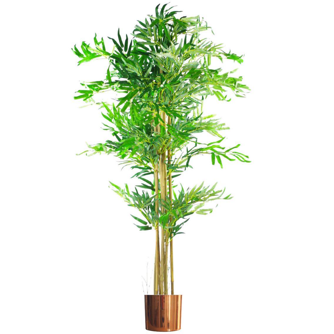 Leaf 150cm Realistic Artificial Bamboo Tree with Copper Metal Planter