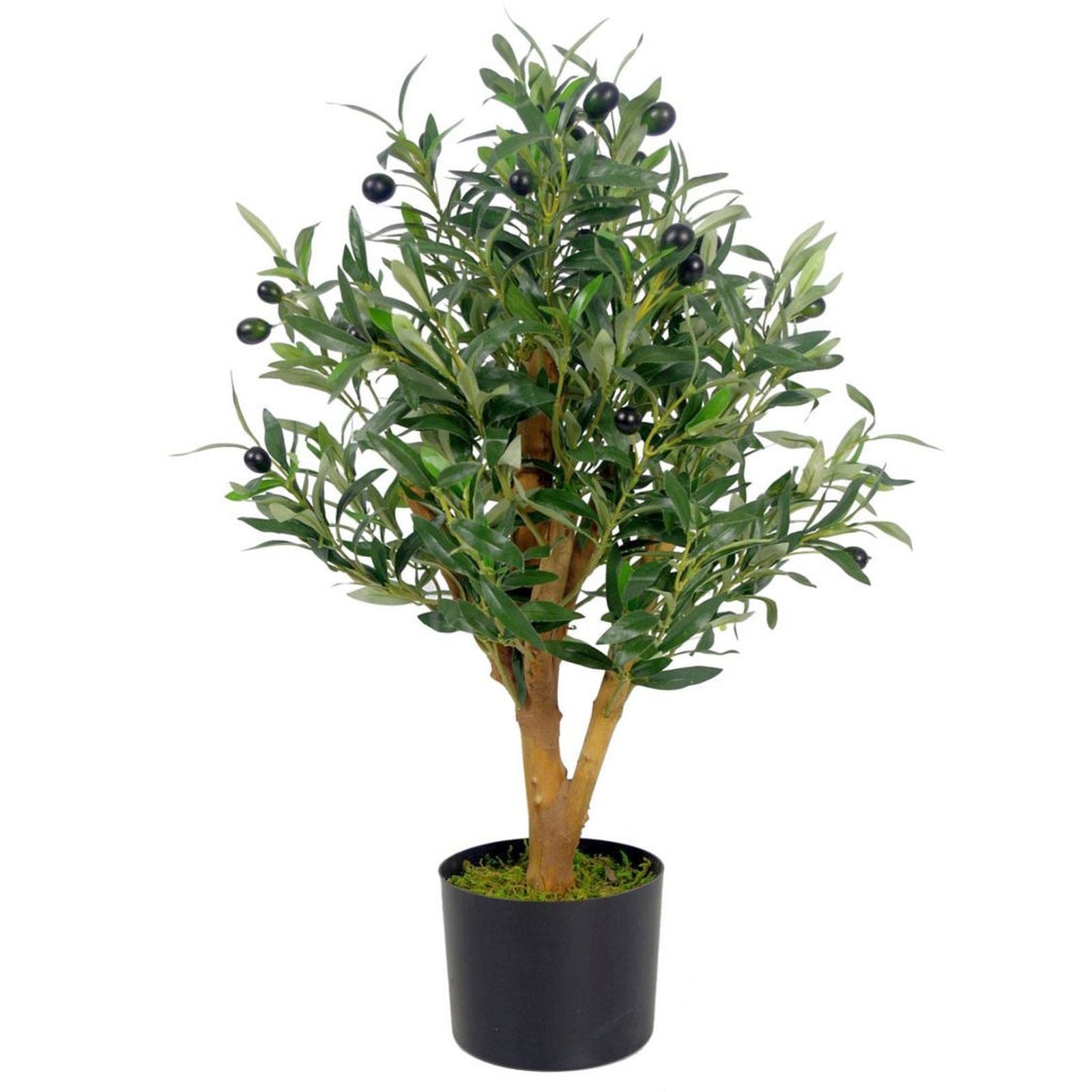 Leaf Design UK Realistic Artificial Olive Tree in Black Plastic Pot