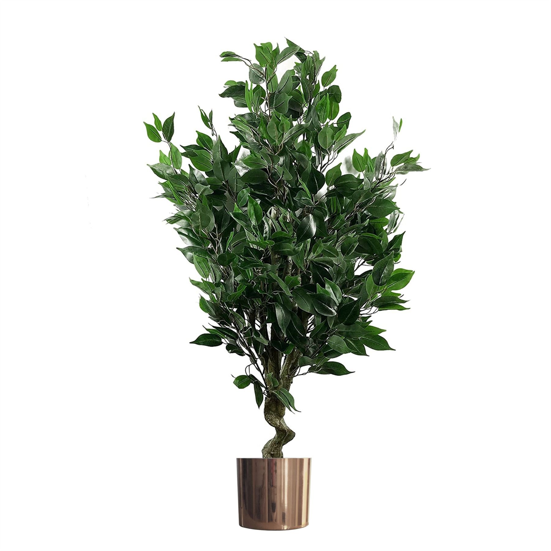 Leaf 110cm Realistic Artificial Ficus Tree with Copper Planter