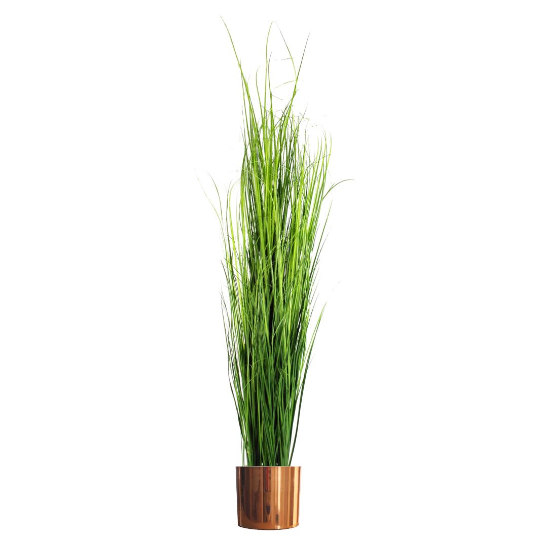 Leaf 130cm Extra Large Artificial Grass Plant with Copper Metal Planter
