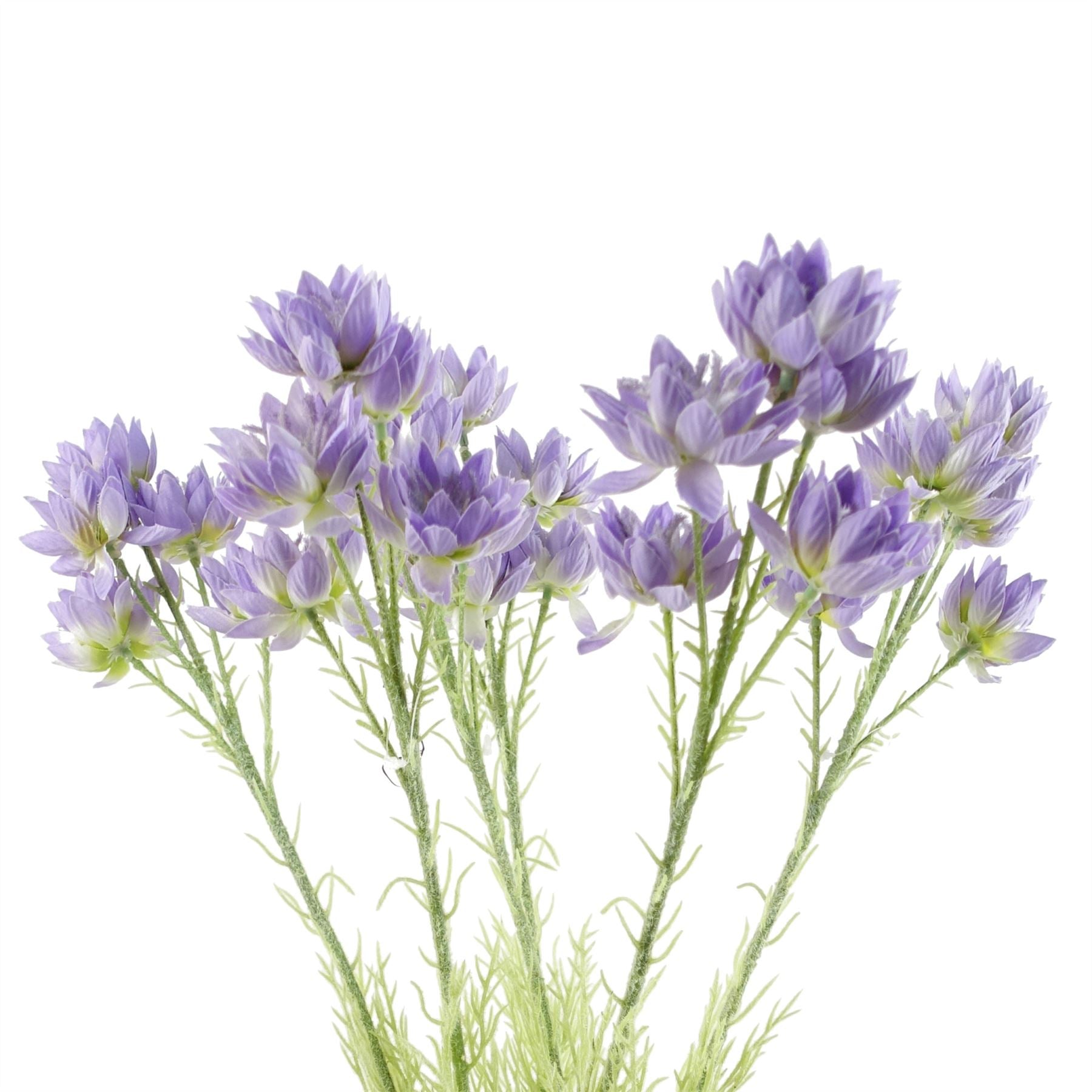 Pack of 6 Purple Starflower Stems, 60cm Tall, Silk Flowers, 30 Flowers Total