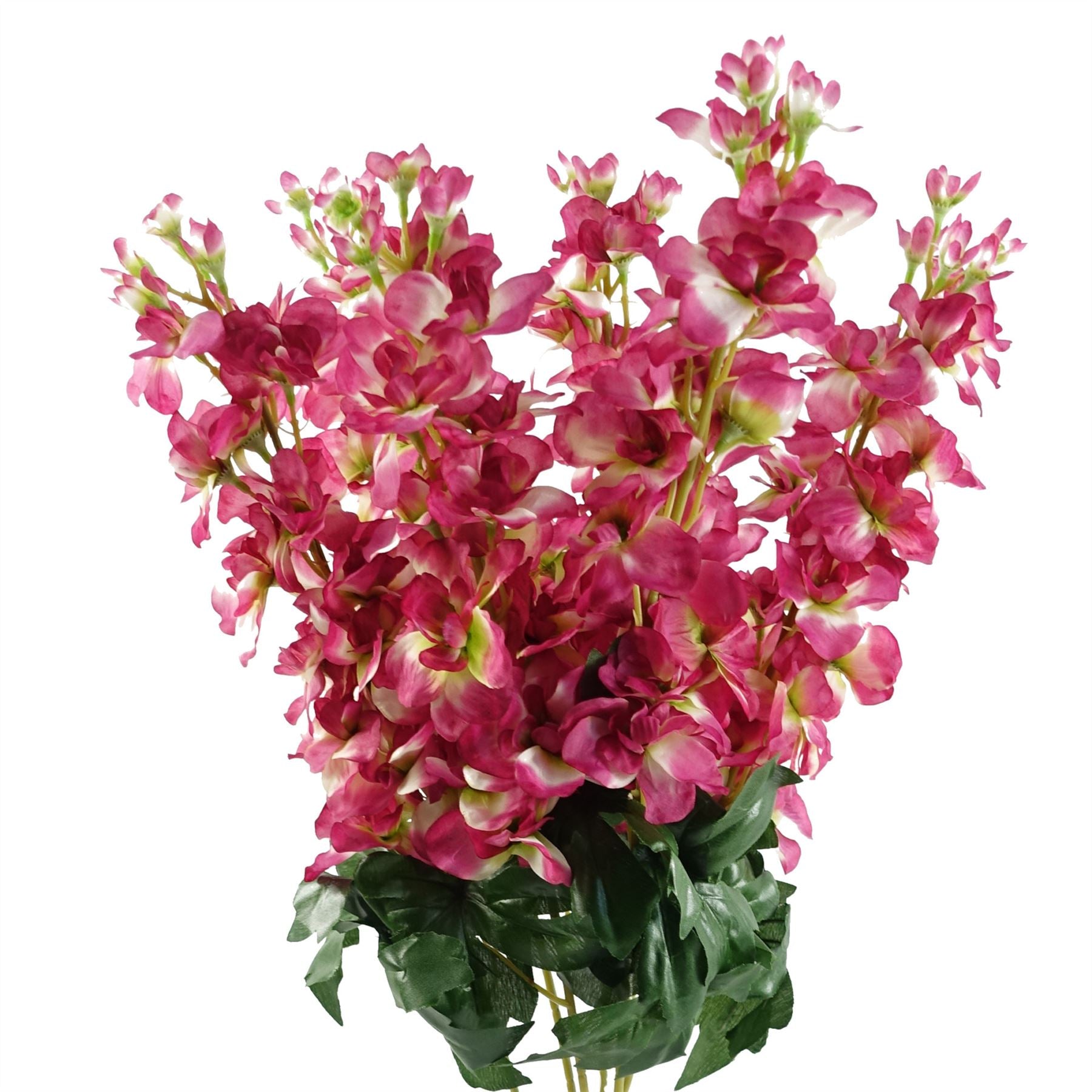 Leaf Pack of 6 Dark Pink Delphinium Artificial Flower Stems 75cm