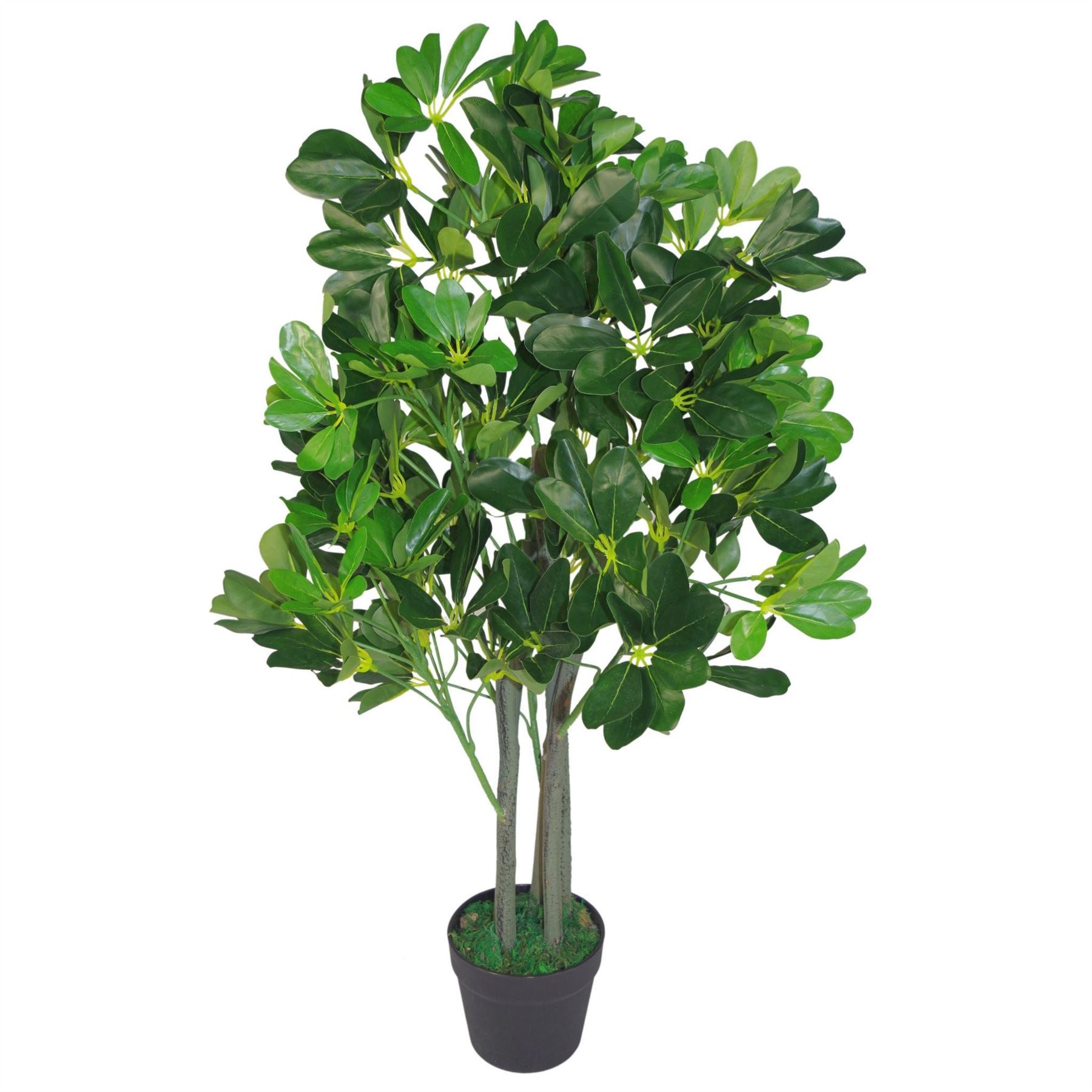 Leaf 95cm Dark Green Artificial Arboricola Evergreen Plant in Weighted Plastic Pot