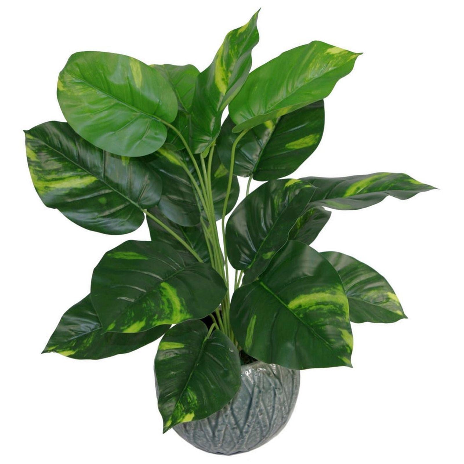 Leaf Design UK 60cm Realistic Artificial Foliage Plant in Pot with Variegated Leaves