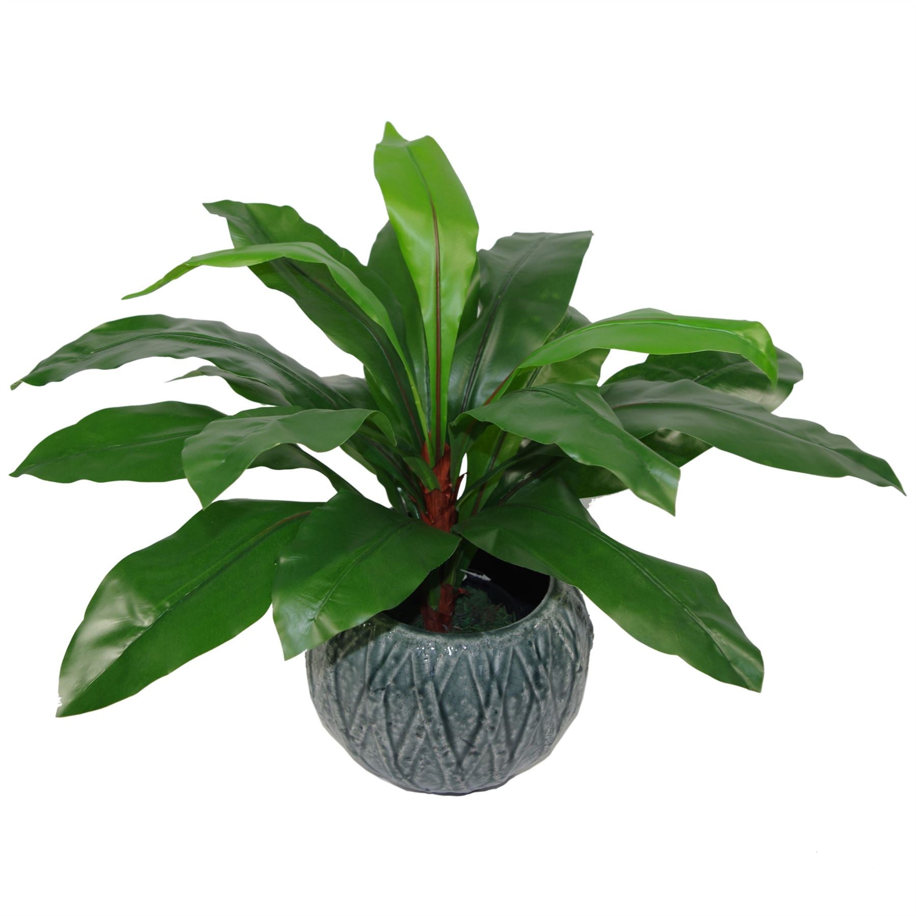 Leaf Design 60cm Dark Bushy Artificial Bird's Nest Fern Plant in Weighted Pot
