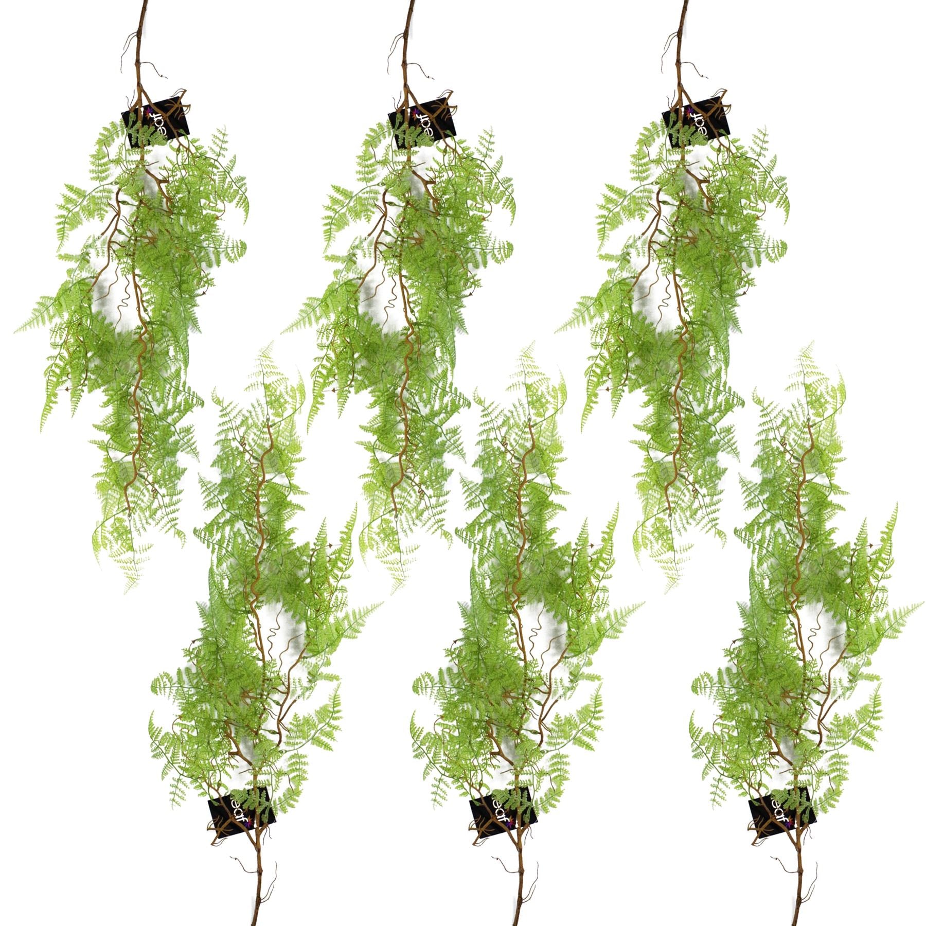 Leaf Pack of 6 100cm Artificial Hanging Maidenhair Fern Plant Light Green