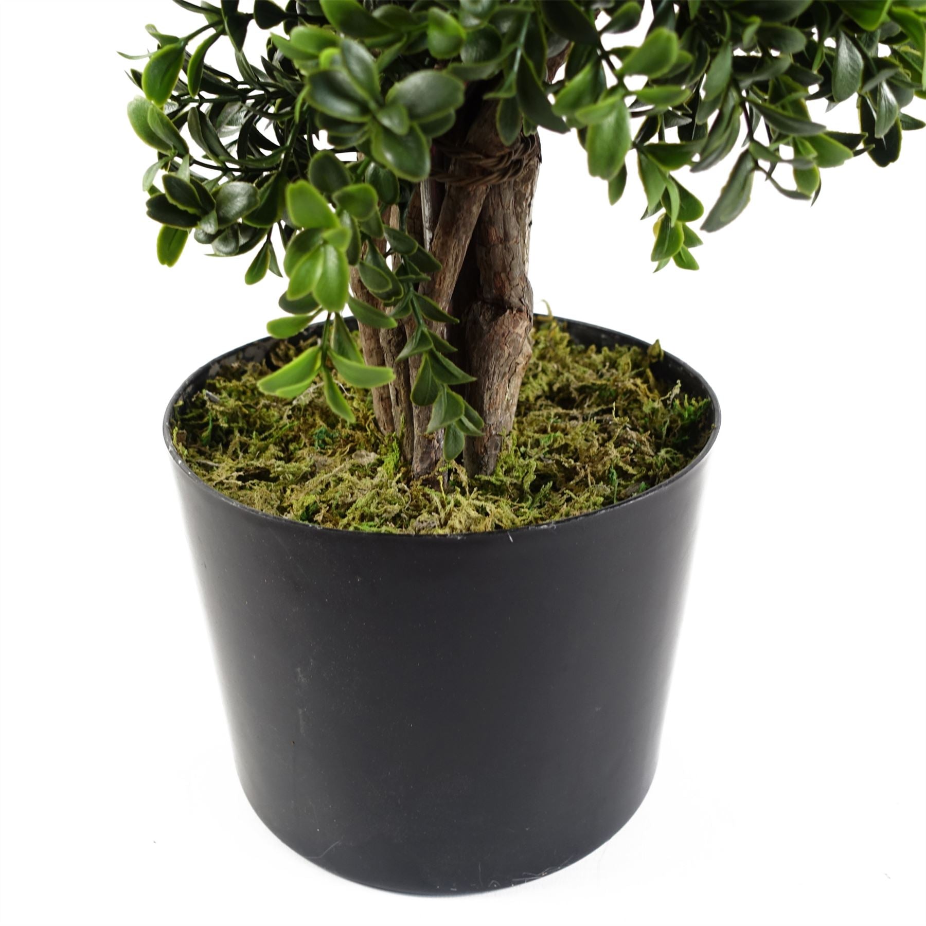 Leaf 120cm Pair of Spiral Buxus Artificial Trees UV Resistant Outdoor Topiary
