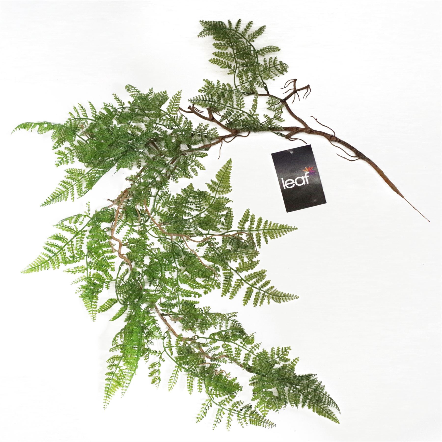 Leaf 6 x 100cm Artificial Hanging Maidenhair Fern Plant Dark Green, Unpotted Bare Stem