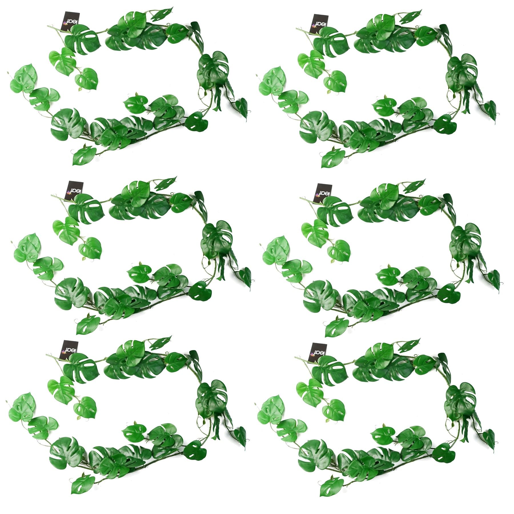 Leaf Pack of 6 Artificial Trailing Monstera Hanging Plant, 180cm