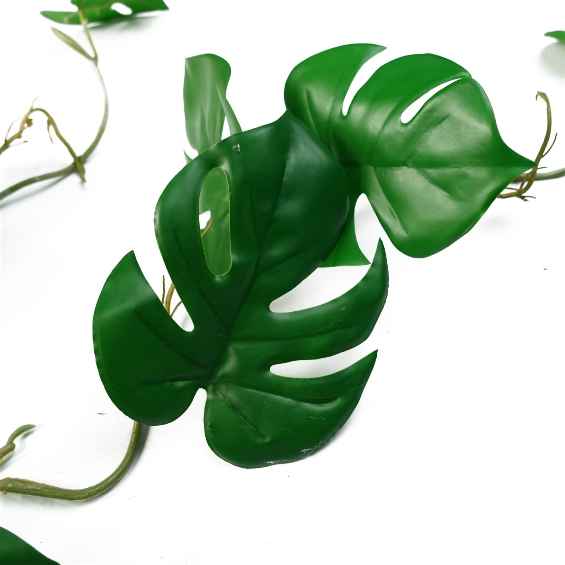 Leaf Pack of 6 Artificial Hanging Trailing Monstera Cheese Plants, 100cm