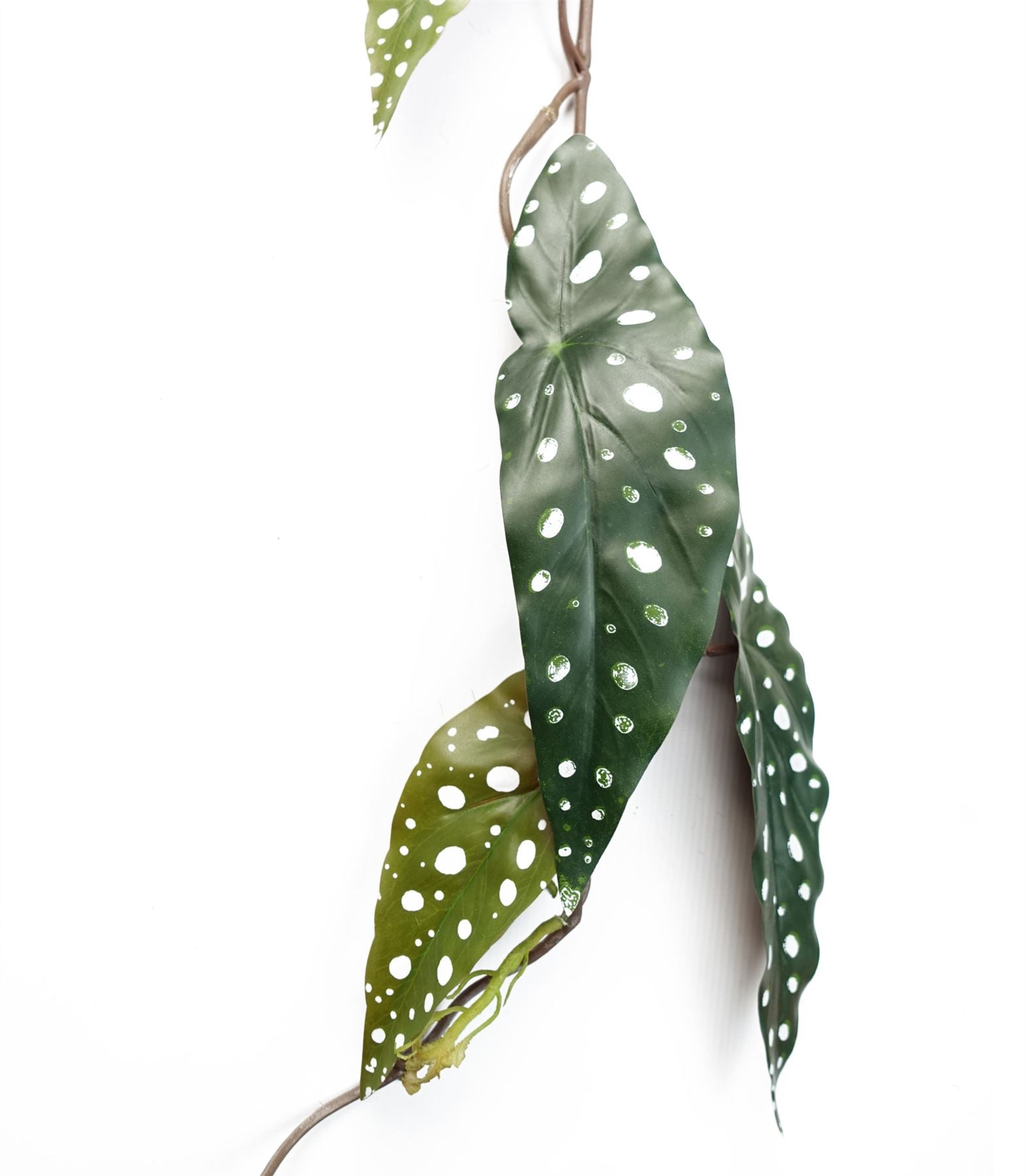 Leaf Pack of 6 Artificial Hanging Trailing Begonia Maculata Spotted Plant