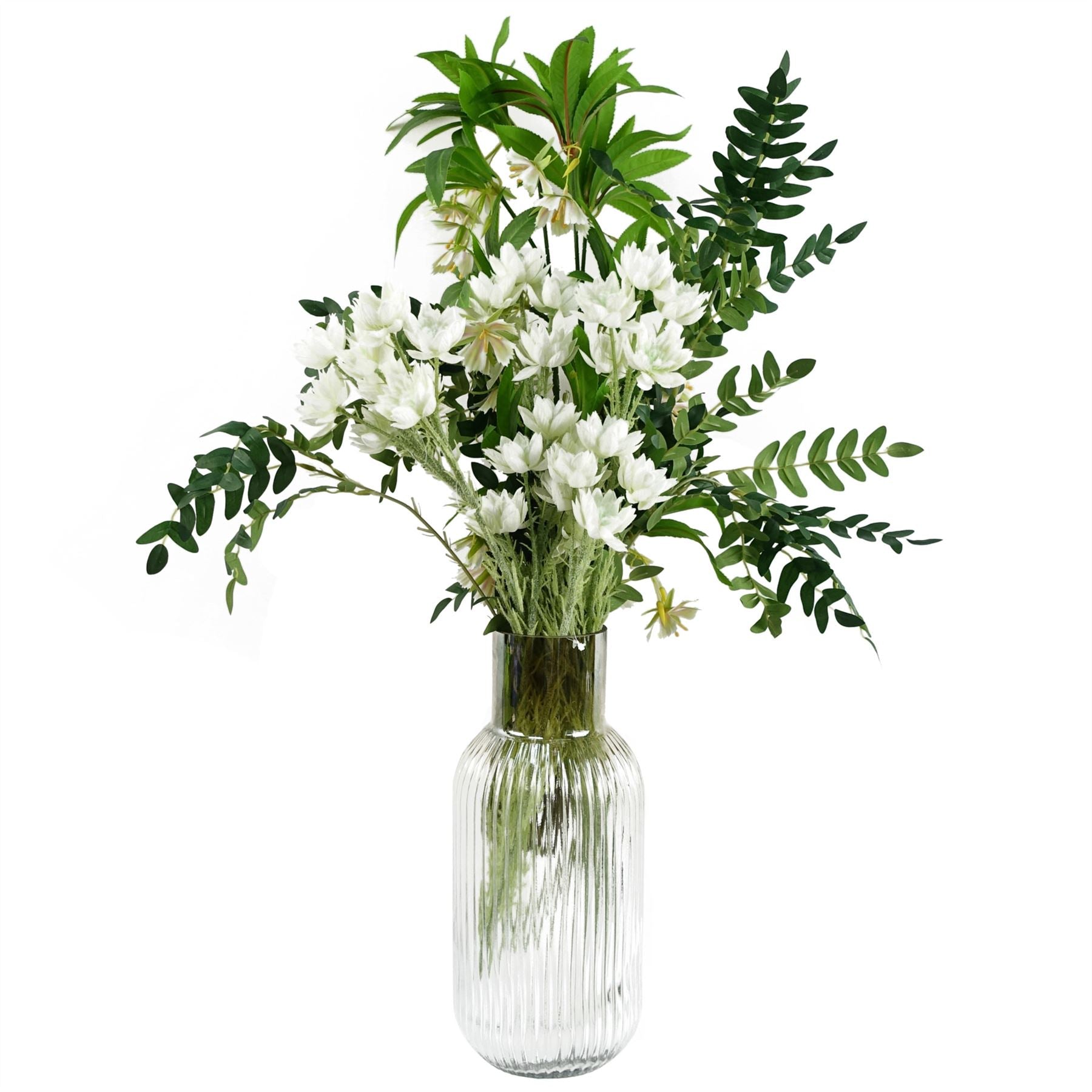 Pack of 6 90cm Artificial Hainan Elaeocarpus Stems with Plastic Leaves and Flowers