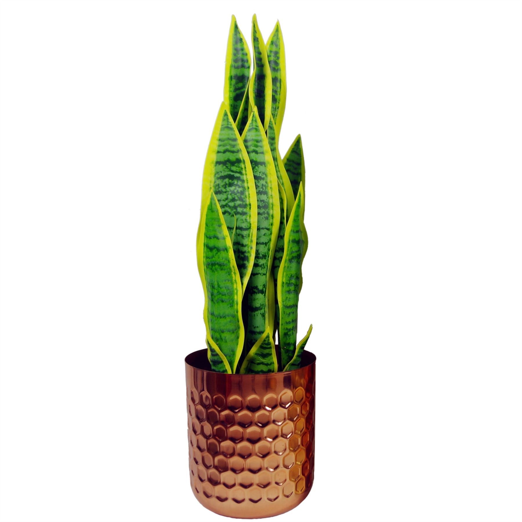 Leaf Honeycomb Metal Planter, Copper, Handmade Rustic Finish, 18cm High x 15.5cm Diameter, Indoor Use
