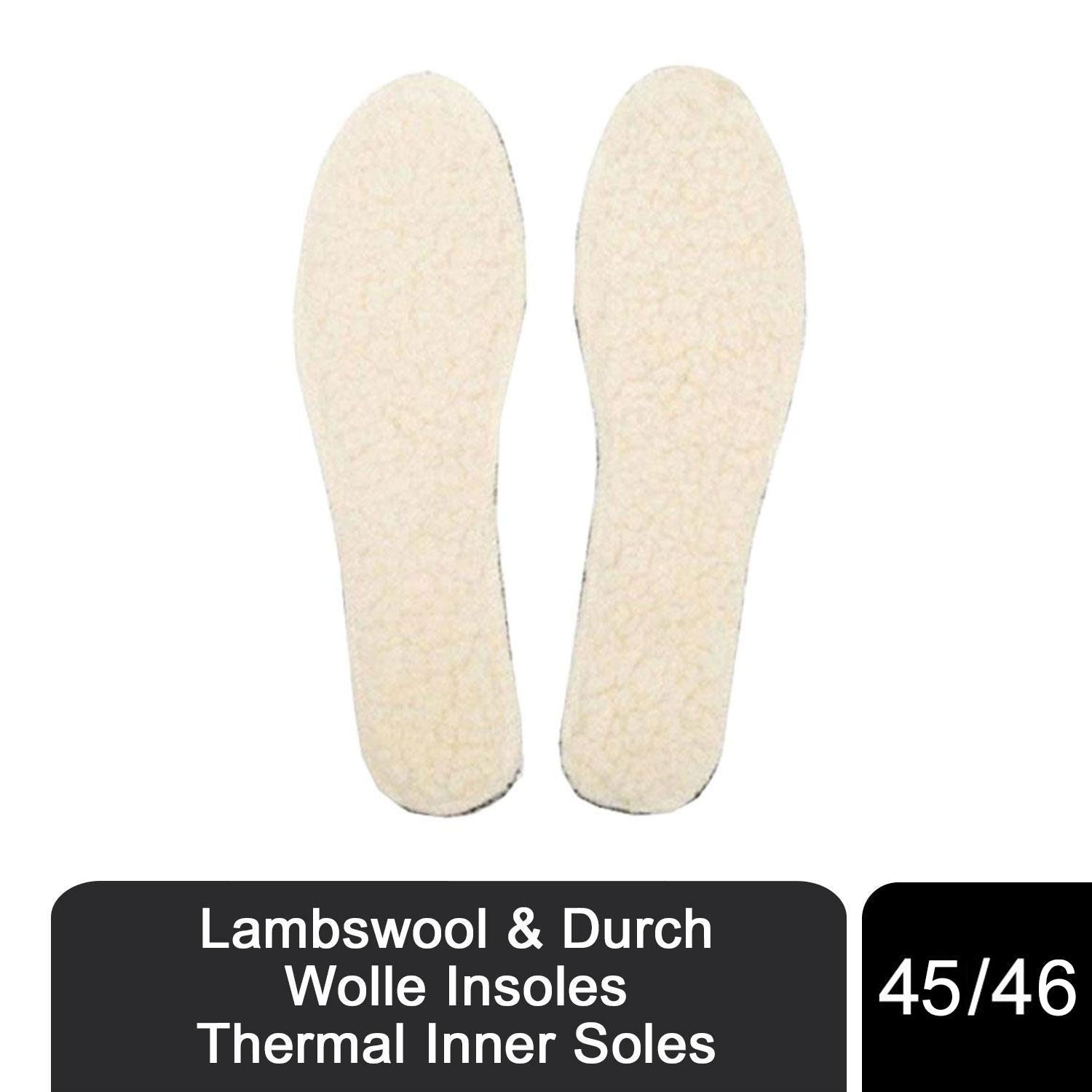 Lambswool Thermal Insoles with Latex Cushioned Base, Pair, Size 45/46