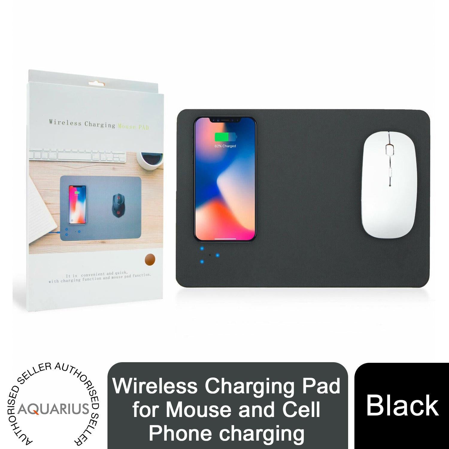 Aquarius Wireless Charging Mouse Pad for Smartphone, Black