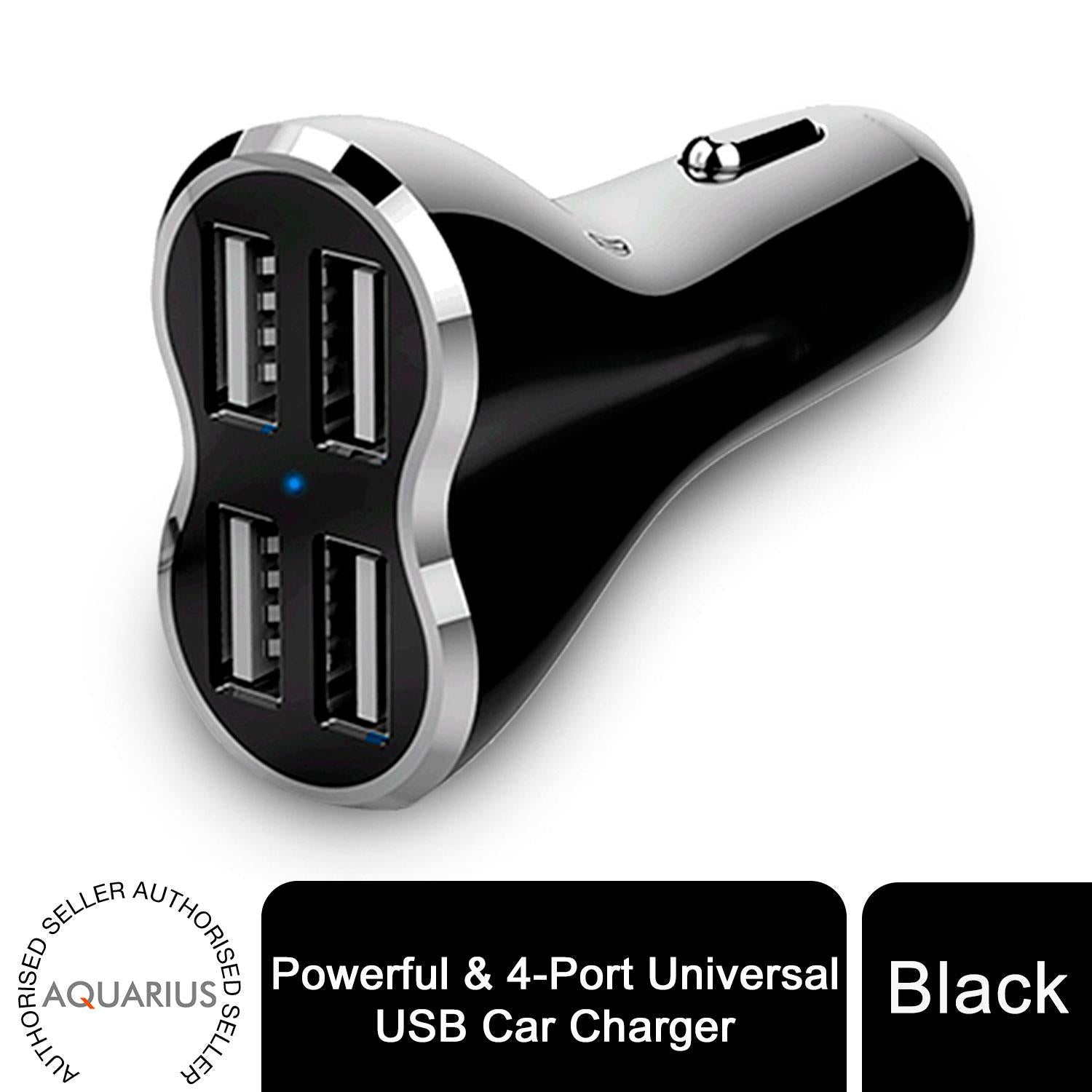Aquarius Powerful 4-Port Universal USB Car Charger