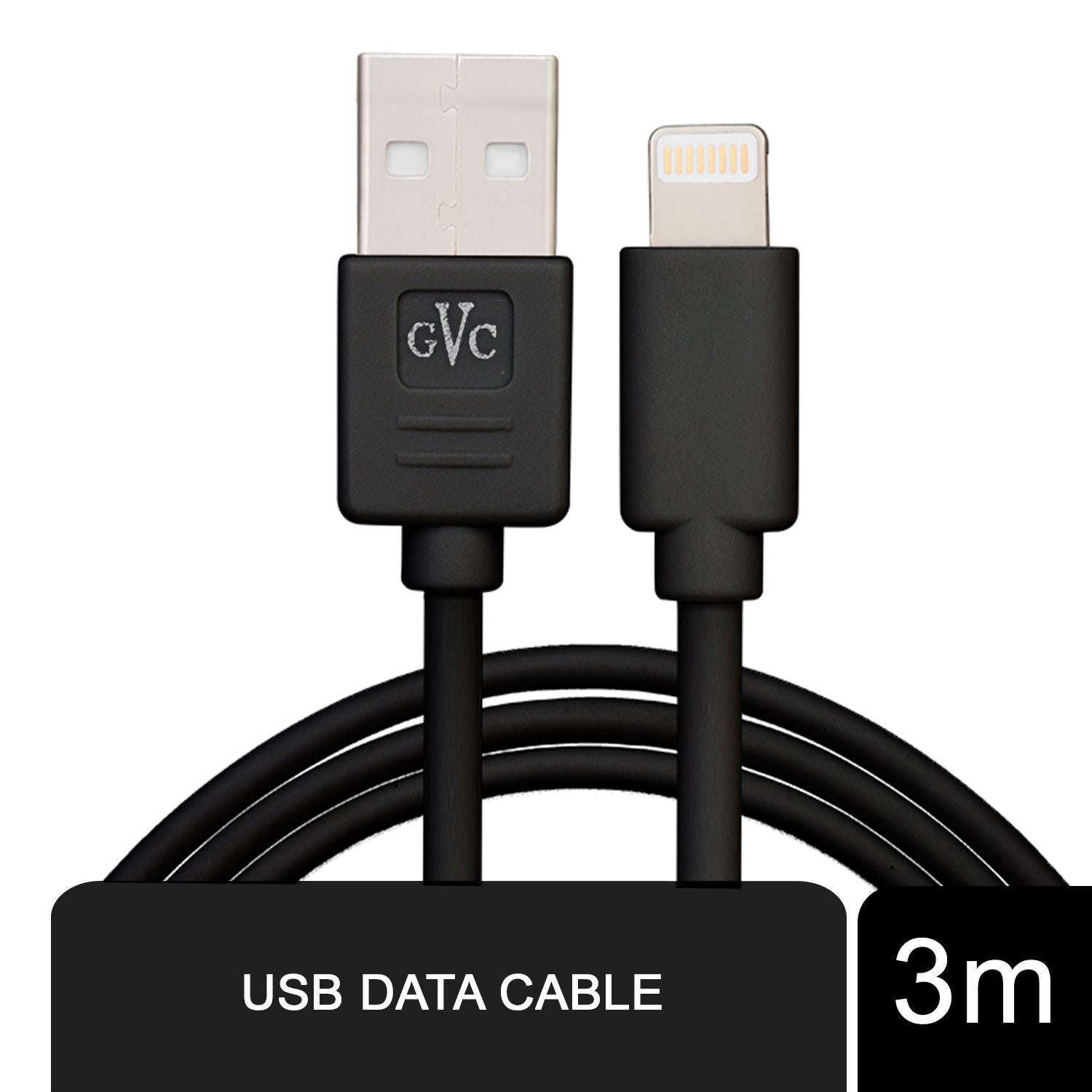 GVC 3m Charging and Syncing USB Data Cable, Black