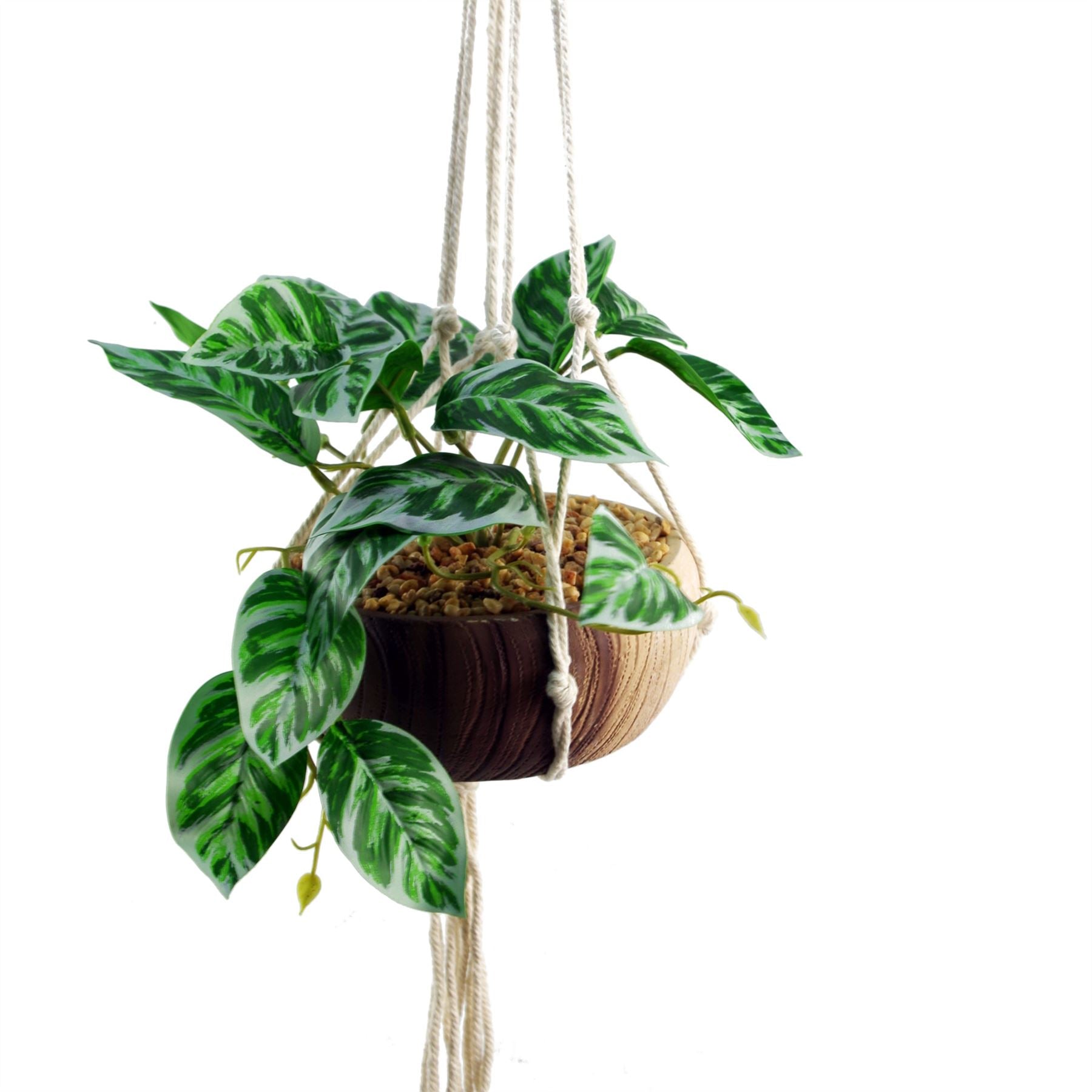 Leaf 85cm Hanging Artificial Pothos Plant with Ceramic Planter