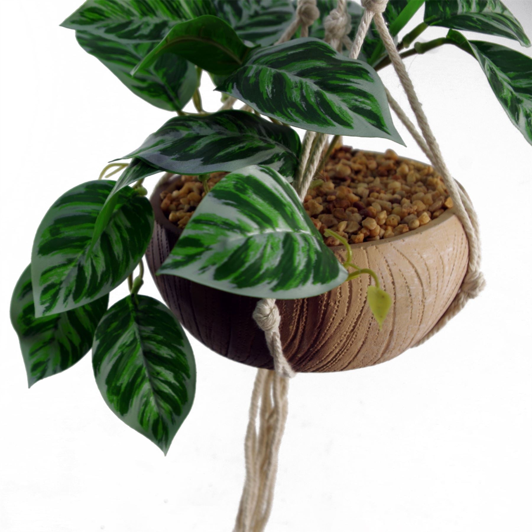 Leaf 85cm Hanging Artificial Pothos Plant with Ceramic Planter