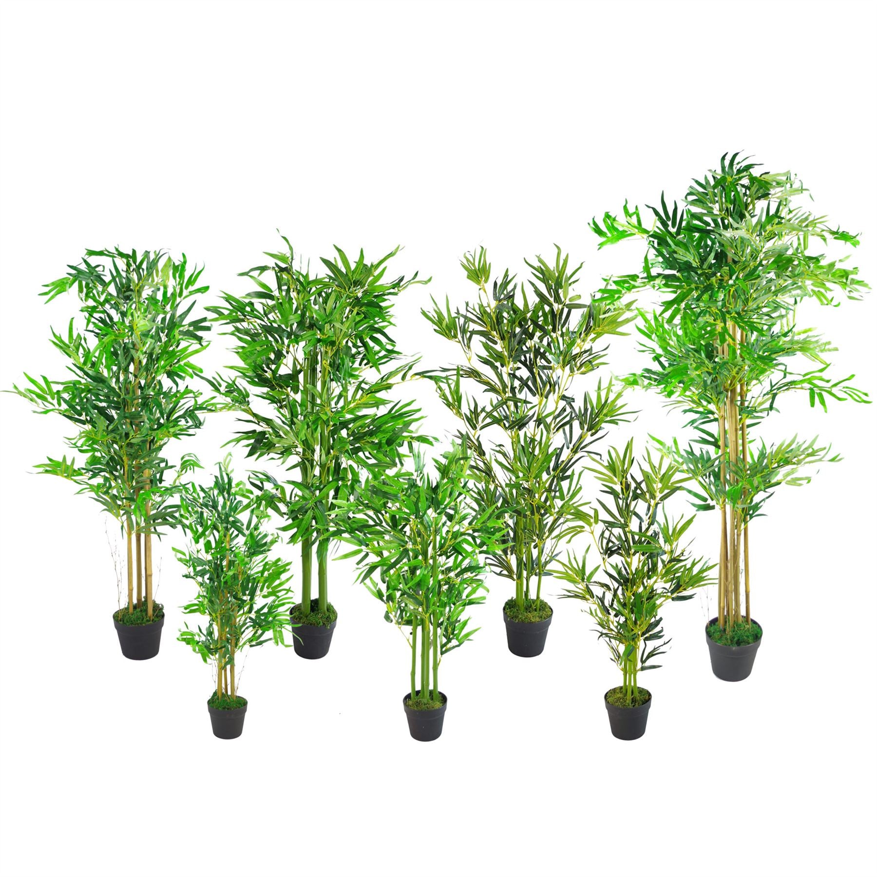 Leaf 150cm (5ft) Natural Look Artificial Bamboo Tree in Black Pot