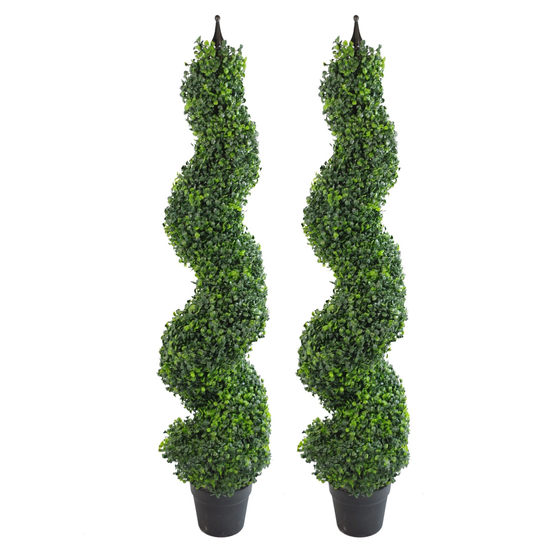 Leaf 120cm (4ft) Tall Artificial Boxwood Tower Tree Topiary, Fully Assembled, Potted Artificial Tree
