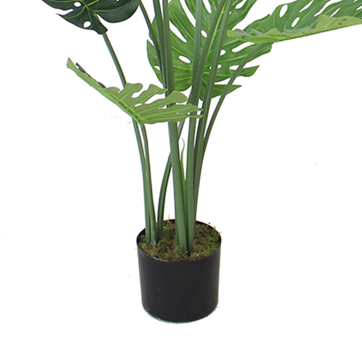 Leaf 120cm Realistic Monstera Artificial Plant in Black Pot