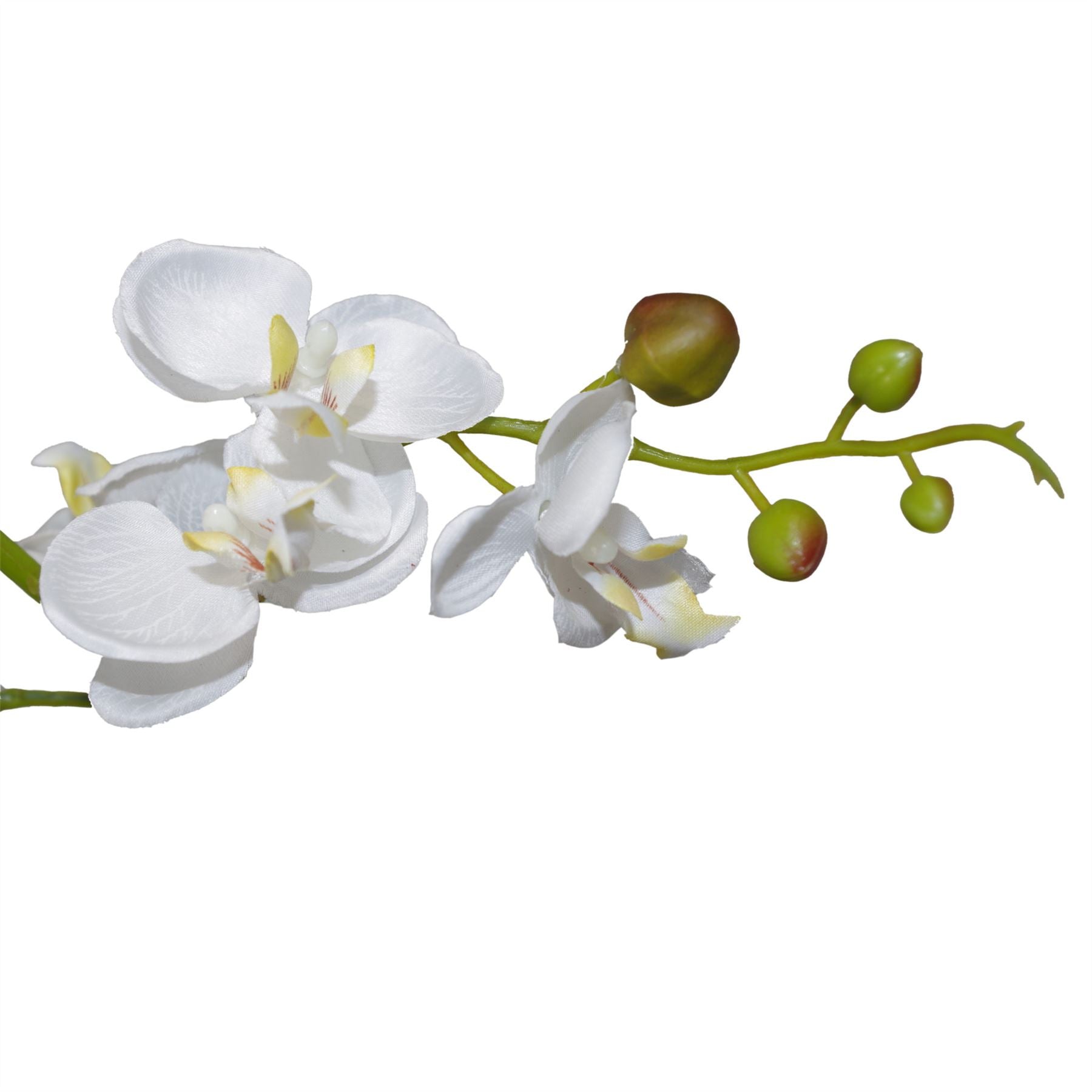 60cm Artificial White Phalaenopsis Orchid, Triple Stem, 30 Flowers, Potted Artificial Plant