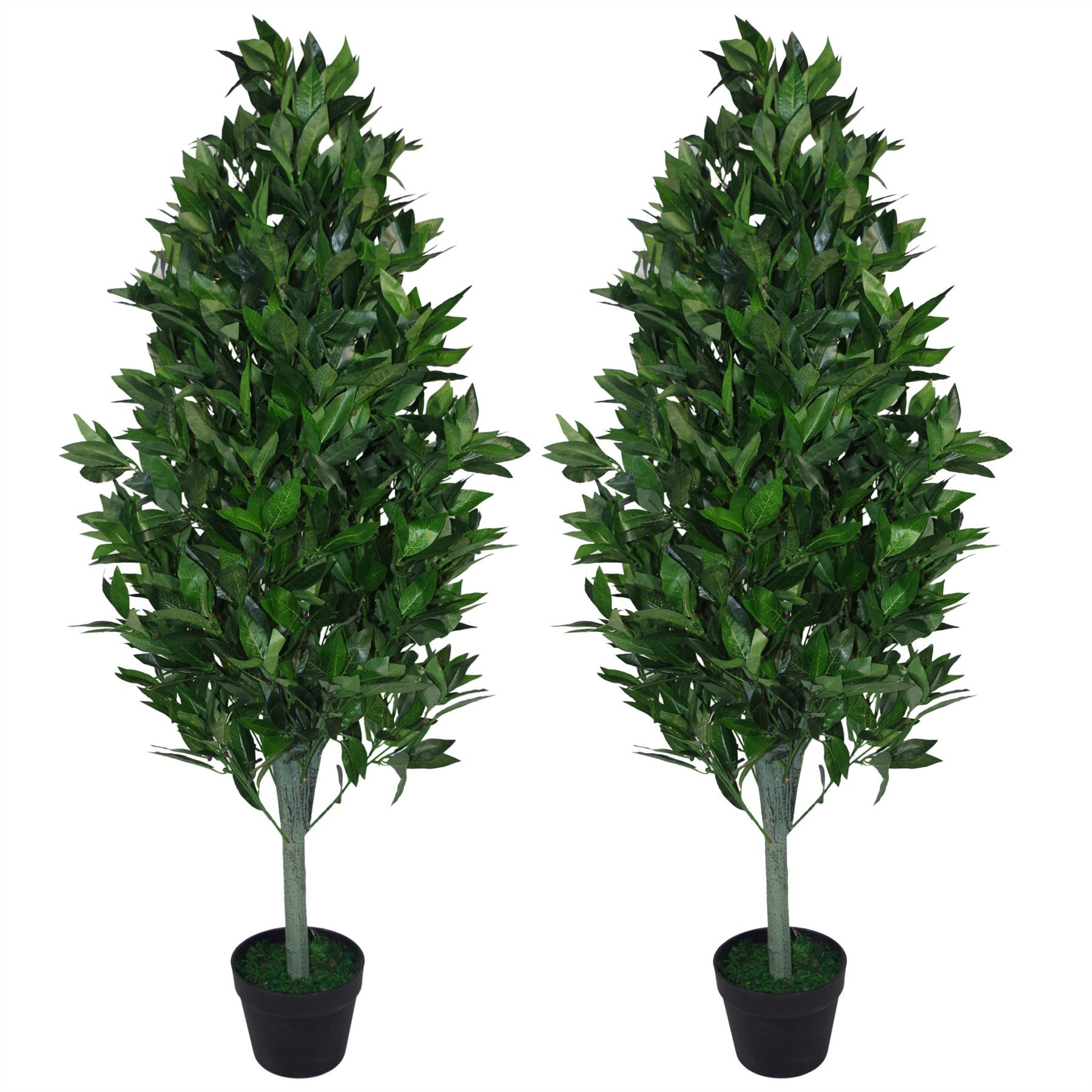 Leaf 120cm Artificial Topiary Bay Tree Pyramid Cone, 4ft, Potted, Extra Large