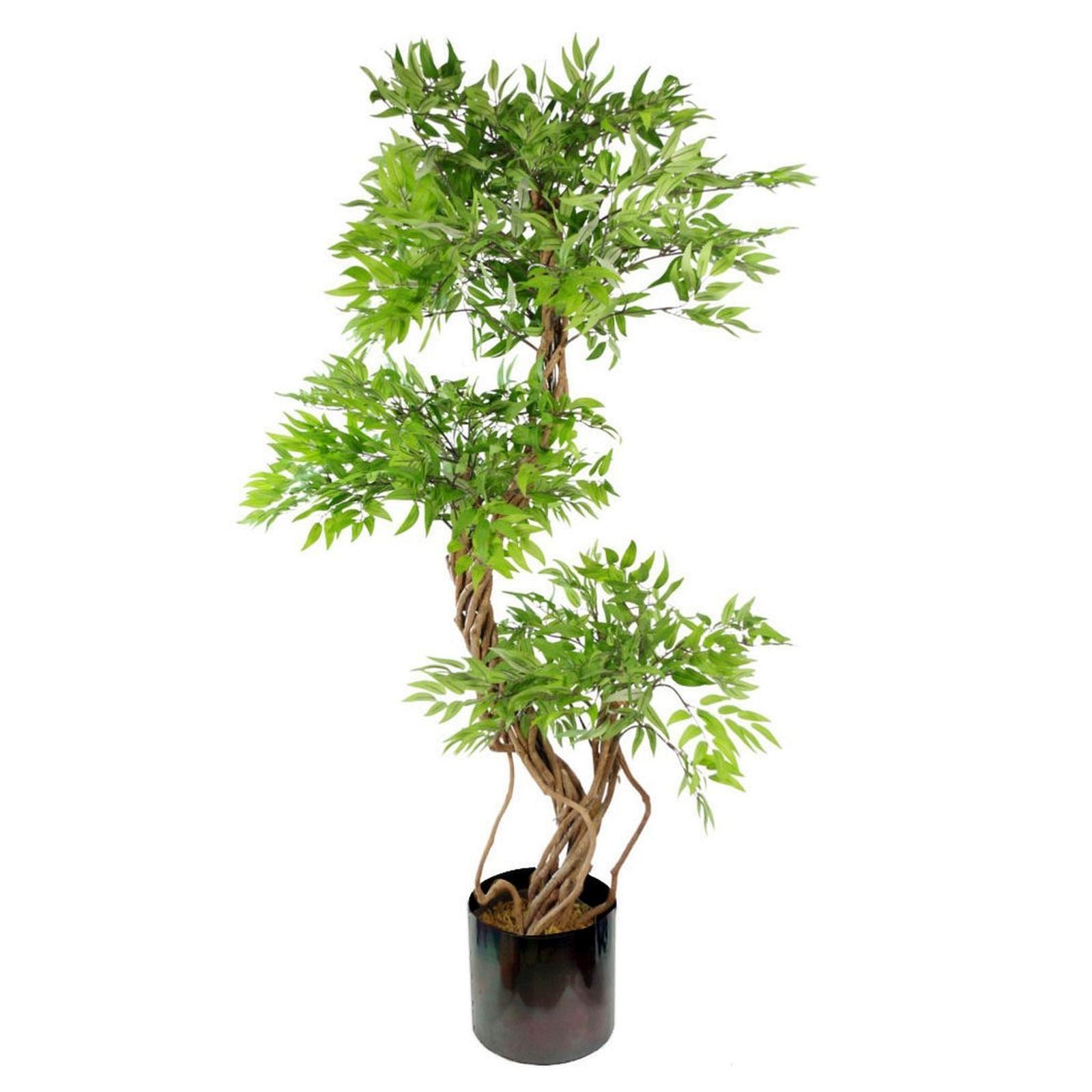 Leaf 140cm Realistic Artificial Japanese Fruticosa Ficus Tree with Premium Metal Planter Bundle