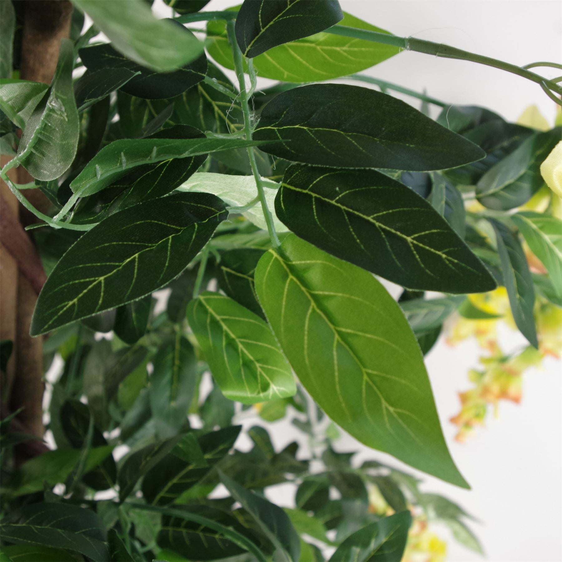 Leaf 120cm Artificial Yellow Wisteria Tree in Black Pot