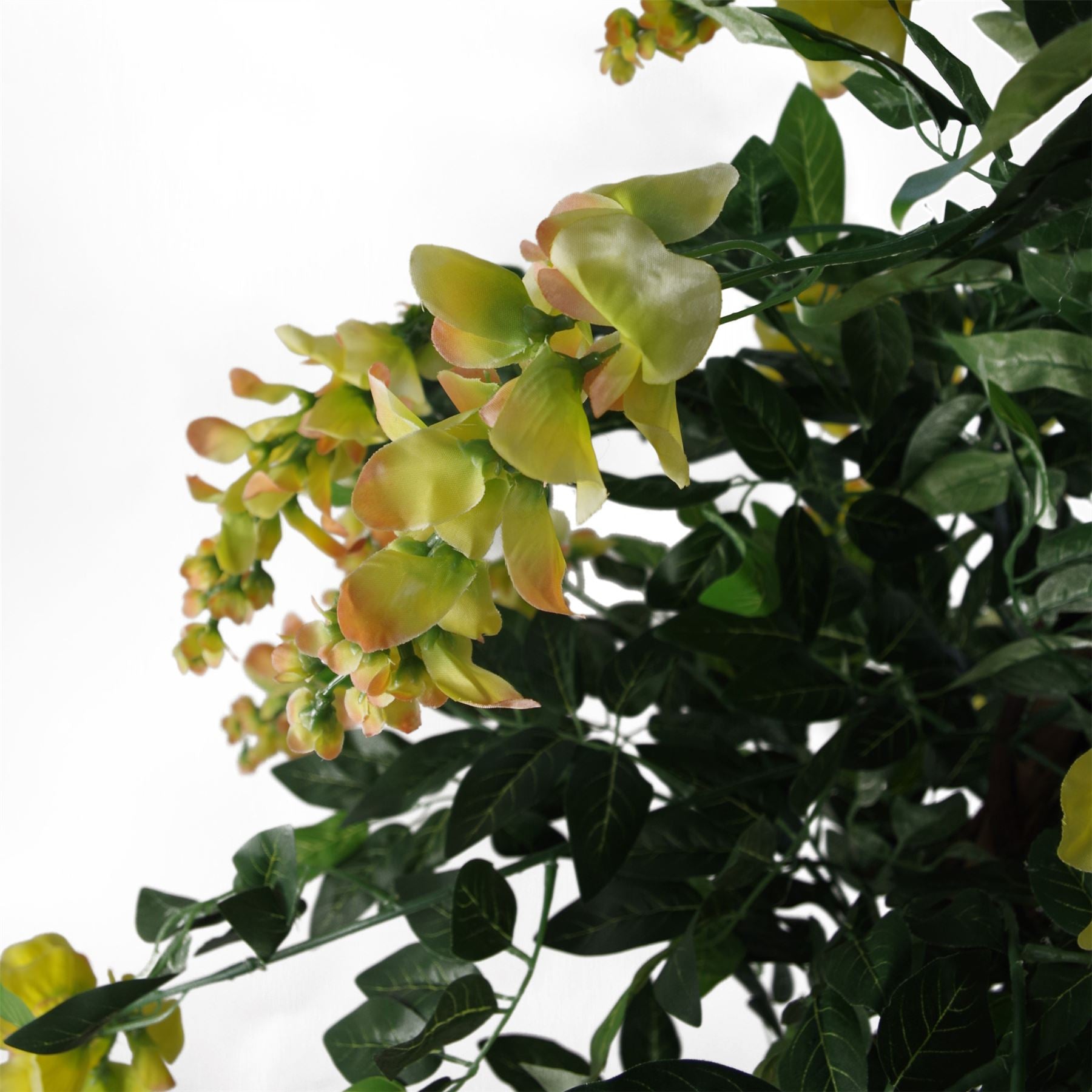 Leaf 120cm Artificial Yellow Wisteria Tree in Black Pot