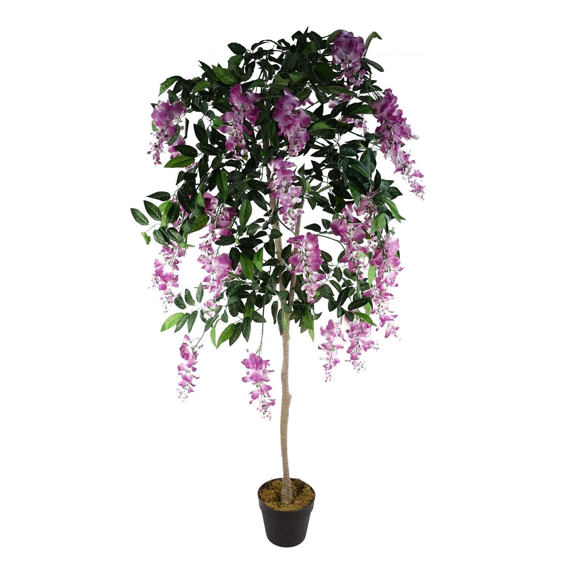 150cm Artificial Light Pink Wisteria Tree, Realistic Potted Faux Plant