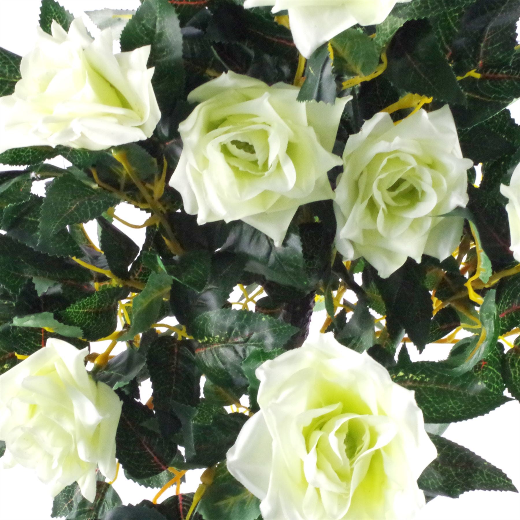 Leaf Artificial Cream Rose Tree 90cm with Twisted Vine Detail